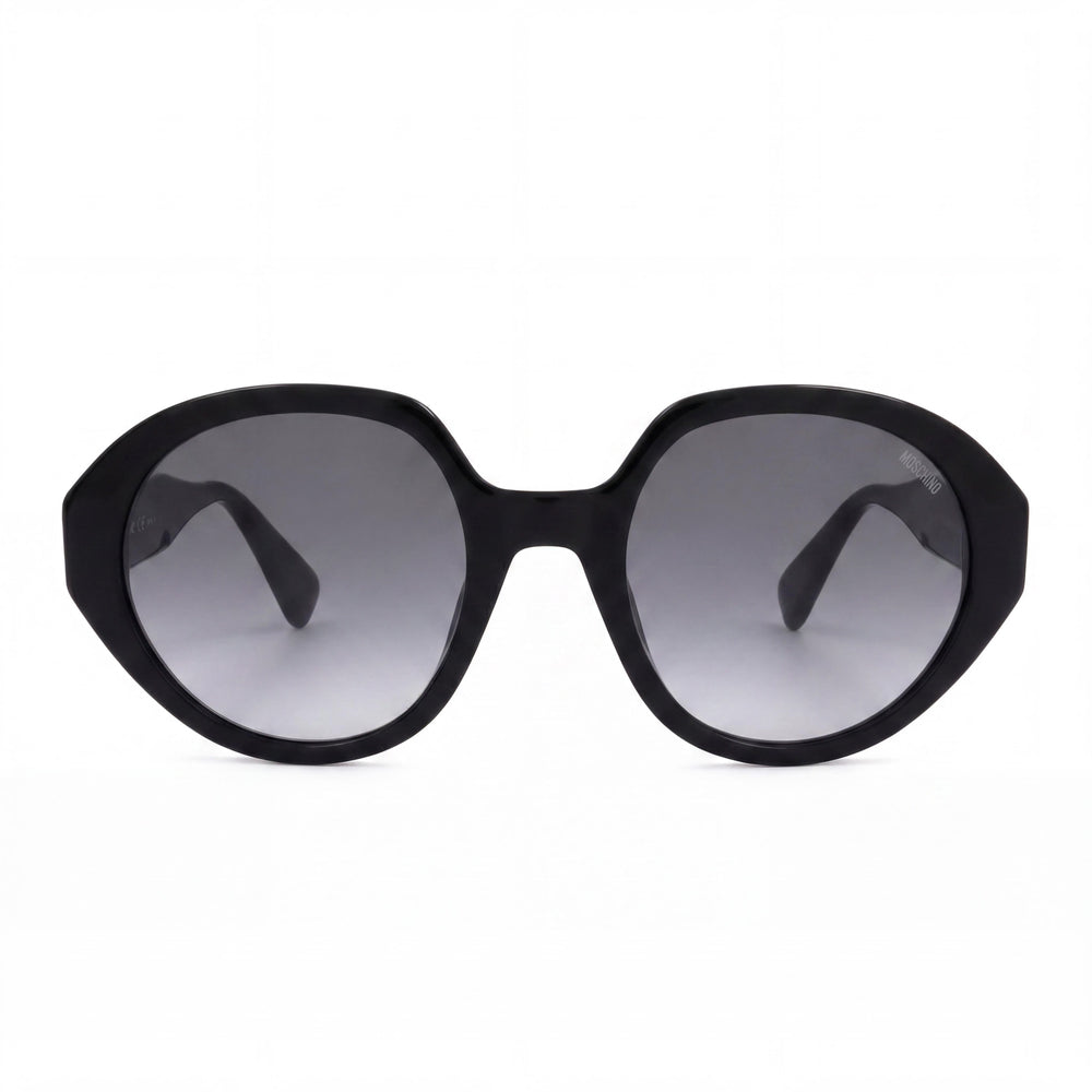 Gafas de sol Moschino Mos126/S para mujer, montura de acetato negra, sin polarizar, con degradado en gris oscuro, 53-22-140