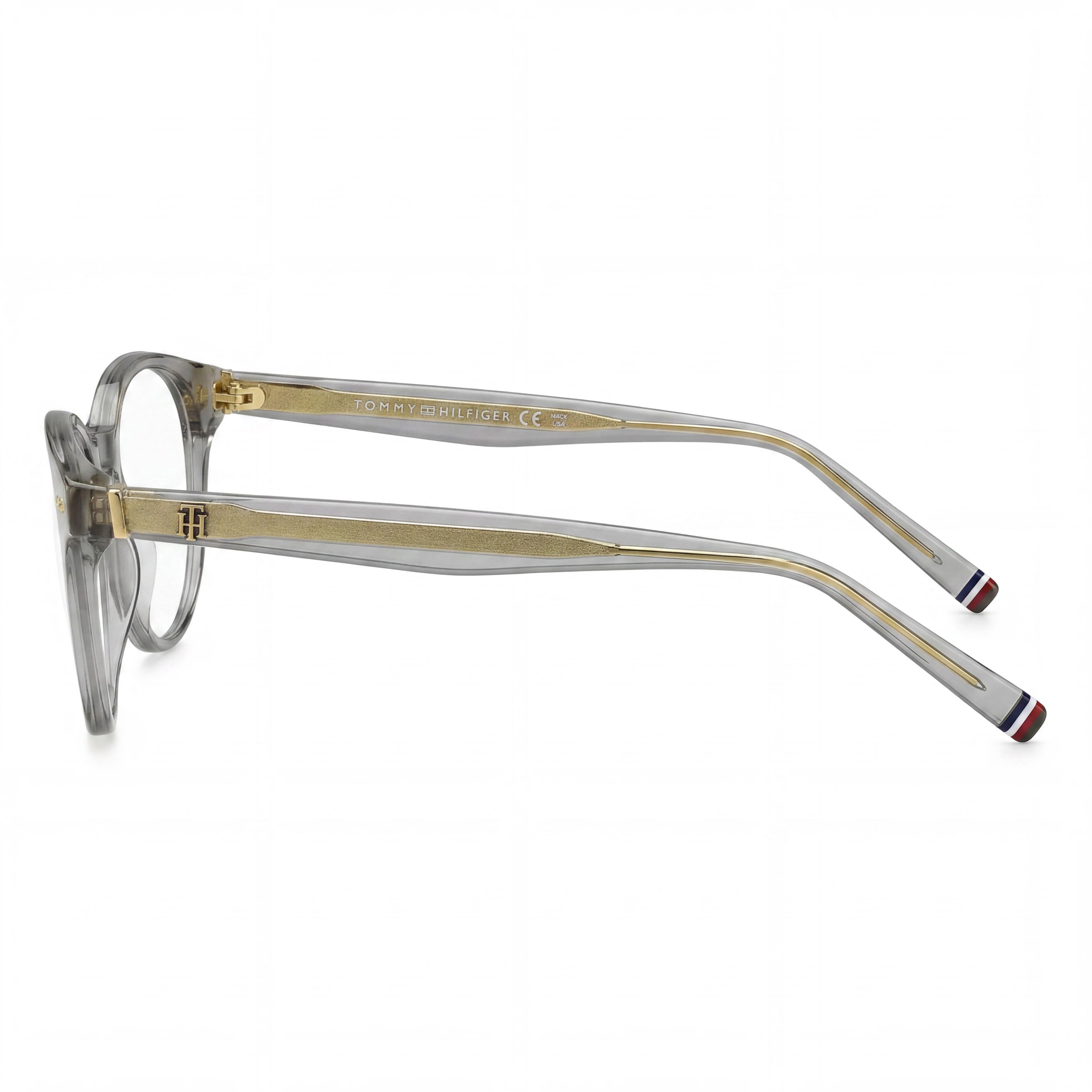 Gafas Tommy Hilfiger modernas para mujer con montura de metal multicolor y lentes compuestas transparentes de 49 mm, Photo 2