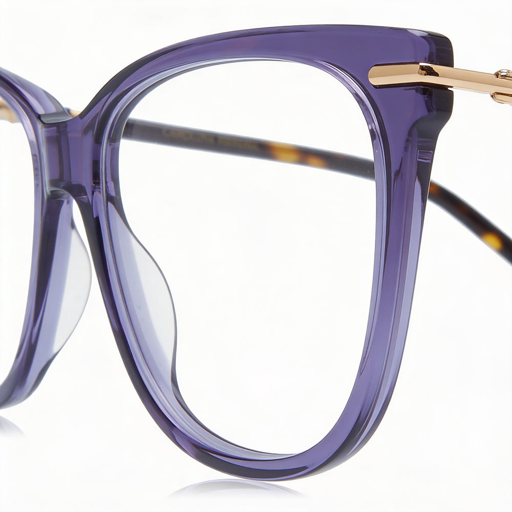 Gafas de Sol Modernas para Mujer Carolina Herrera con Montura de Acetato y Lentes de Policarbonato en Violet Havana - Lente de 56 mm