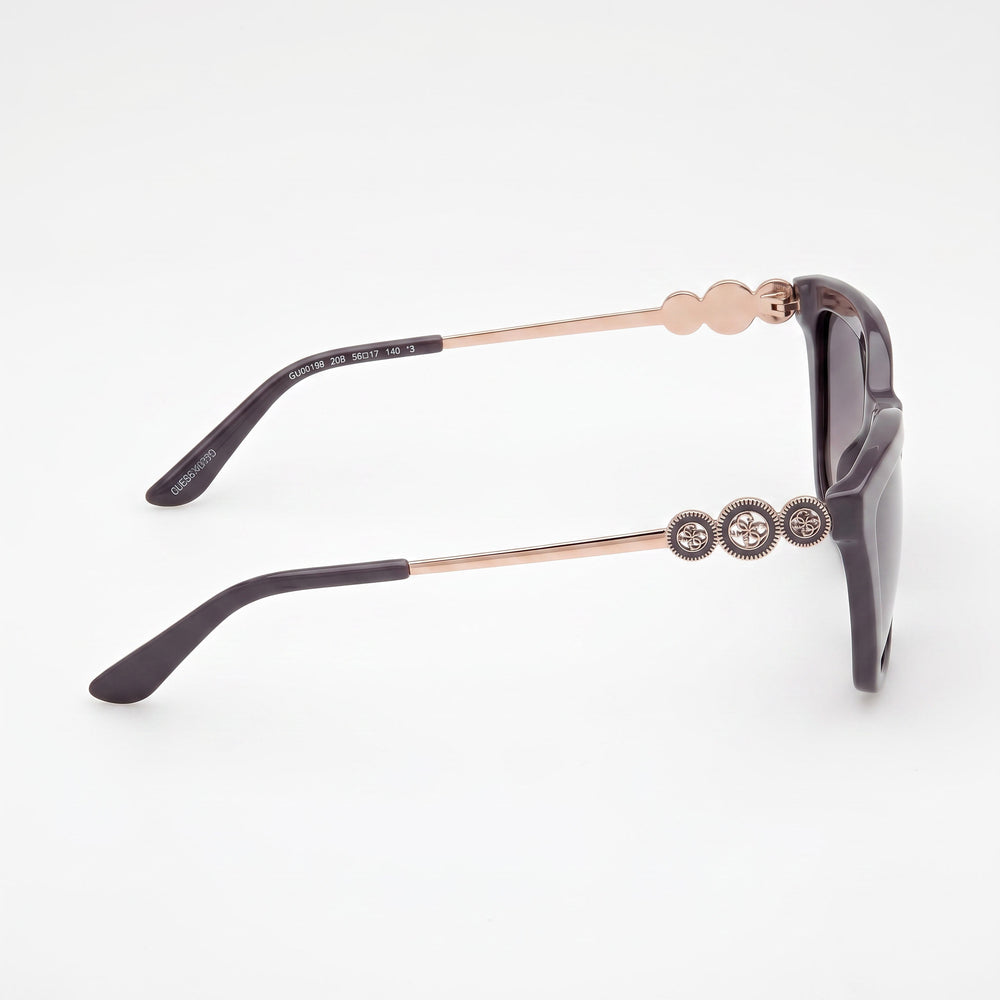 GUESS Cat-eye Signature Plastic Sunglasses, Multicolour Frame, Gradient Smoke Lenses, Unisex, UV Protection, 56mm