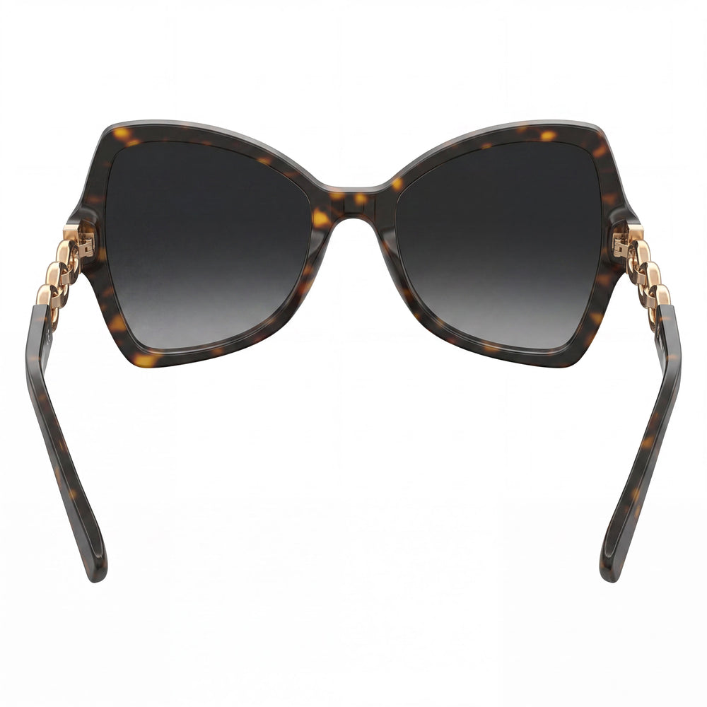 Gafas de sol Moschino para mujer, estilo casual, estilo Havana, con montura de plástico y lentes azules con protección UV, 54-19-140 mm