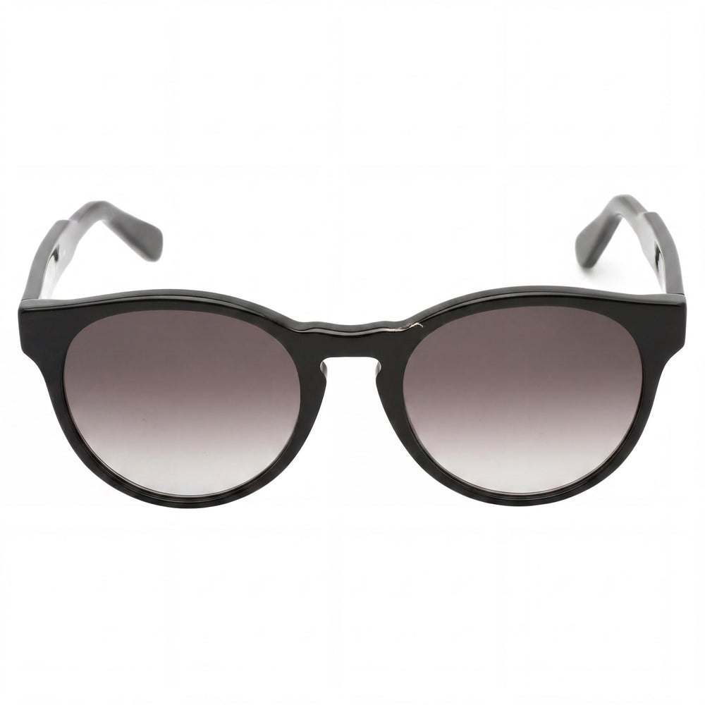 Gafas de sol Salvatore Ferragamo Retro Round para mujer, de plástico negro, con degradado gris y protección UV, 52 mm