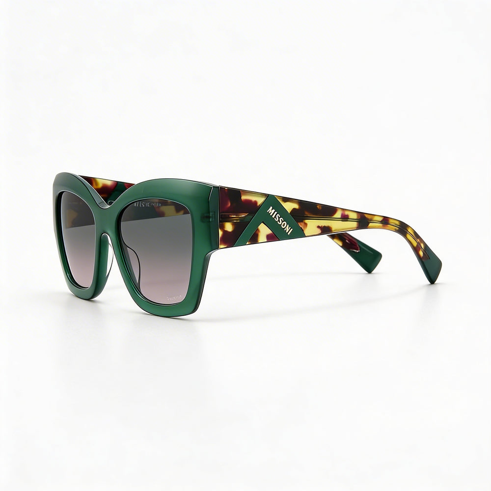 Gafas de sol Missoni Missoni de acetato verde Havana de temporada para mujer con lentes de poliéster verdes de 53 mm