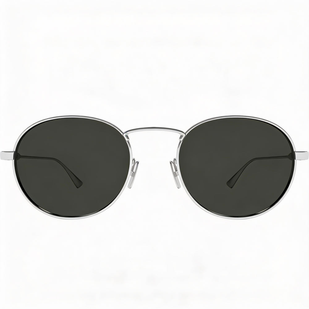 Saint Laurent Sl 799-002 Women's Silver Grey Metal Frame Black Lens Polarized Sunglasses 52mm