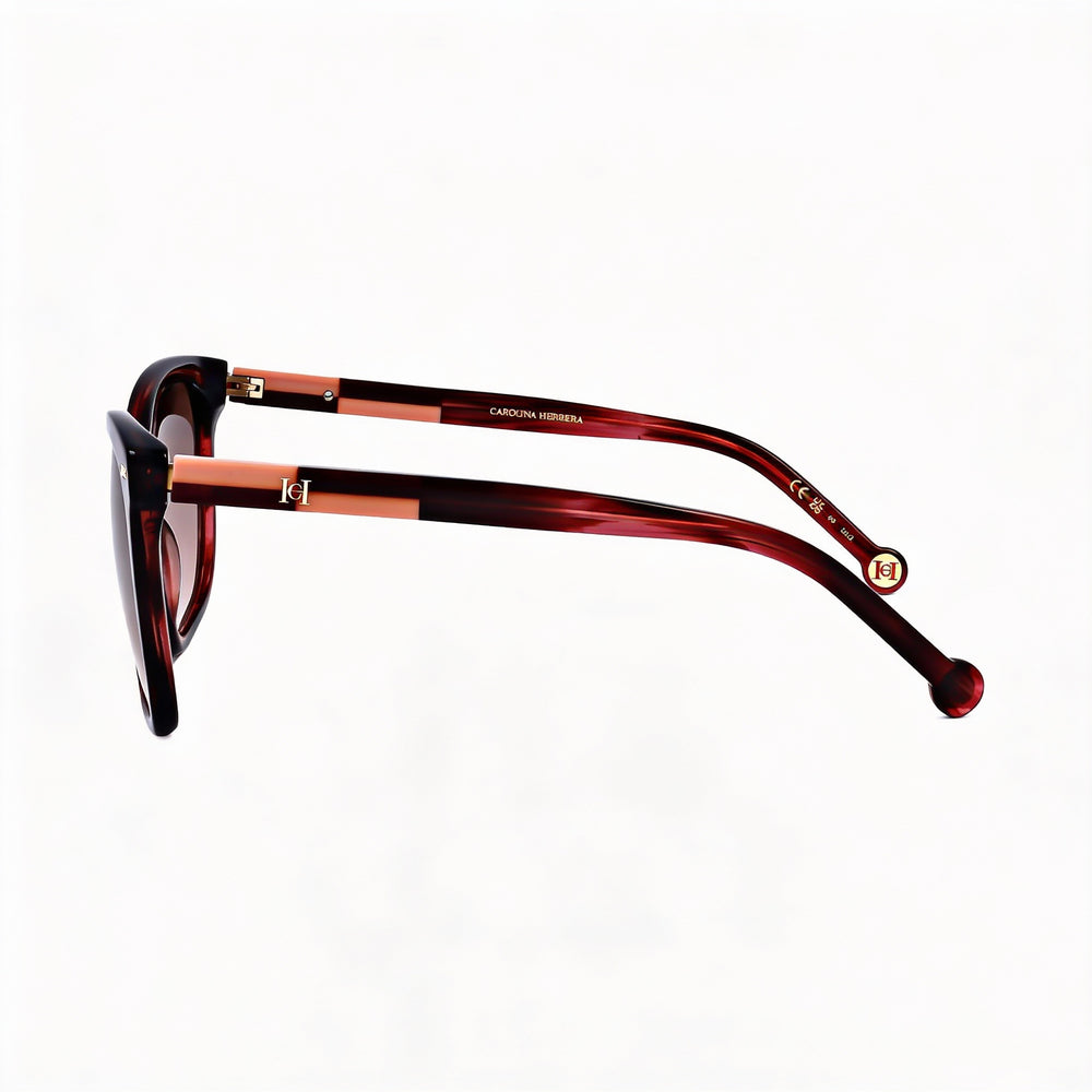 Gafas de sol Carolina Herrera Classic HER 0137/S para mujer, rectangulares, de acetato, color burdeos, cuerno, 54-17-145