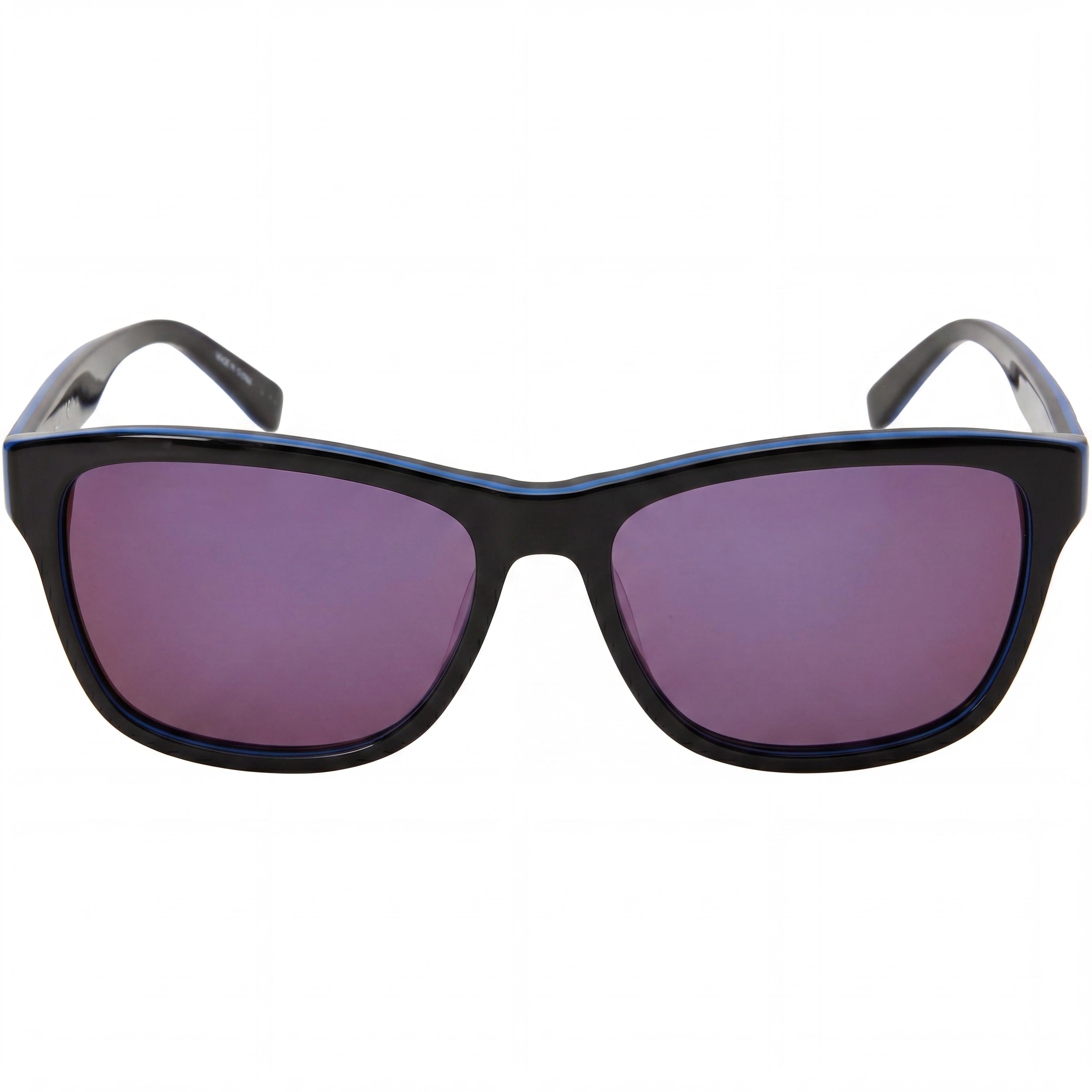 Gafas de sol unisex Lacoste con lentes marrones antirreflejos con protección UV, armazón de plástico (plomo medio, negro, azul belleza), 55 mm, Photo 2