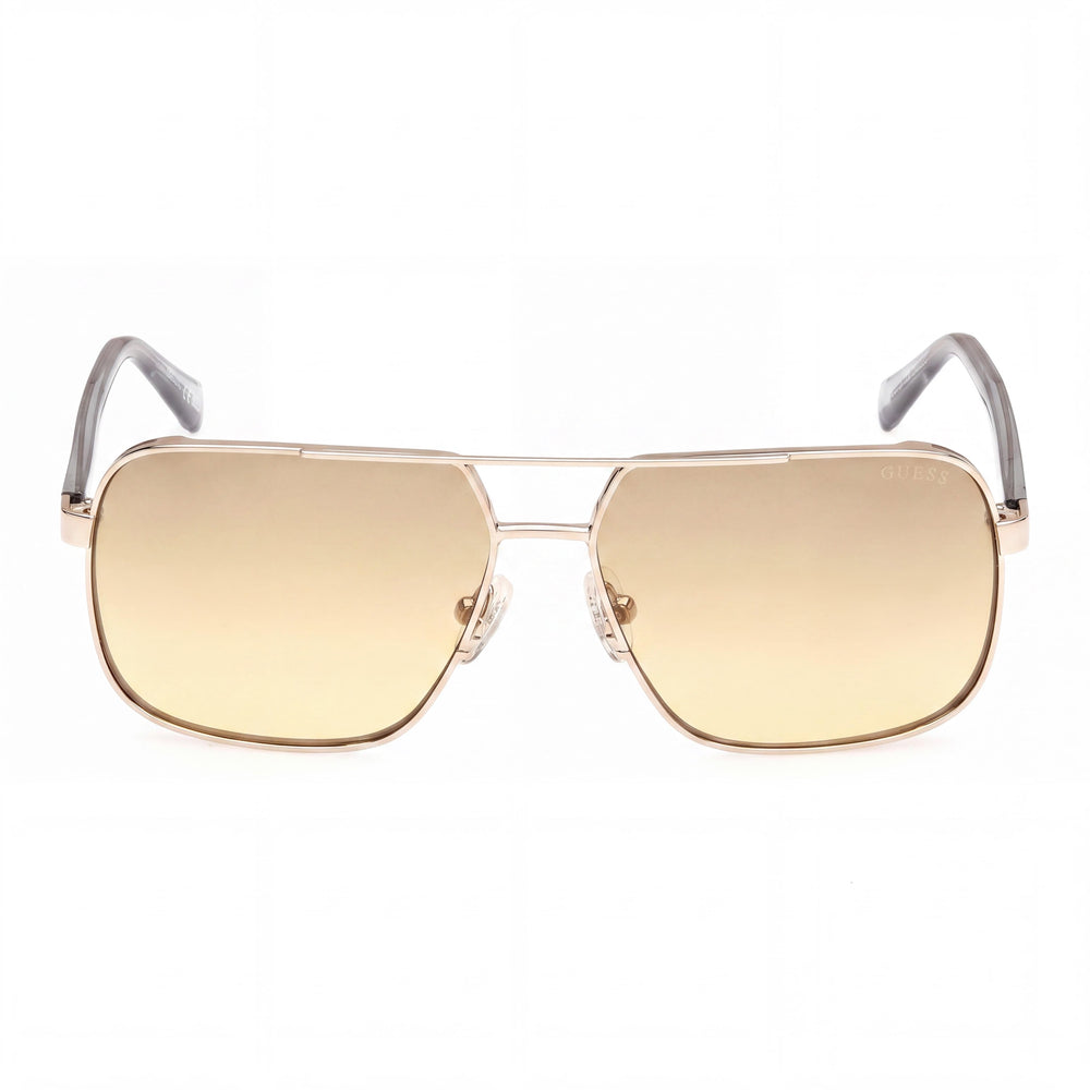 GUESS Classic Women's Metal Frame Sunglasses, Pale Gold/Grey Frame, Brown Gradient Lenses, UV Protection, 58mm