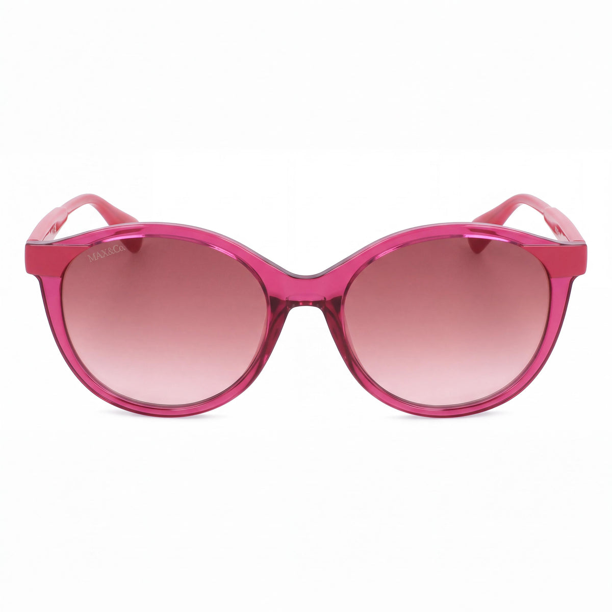 Max & Co. Casual Women's Shiny Fuchsia INJECTED Frame Sunglasses, Gradient Violet Lenses, UV Protection, Size 55, Photo 2