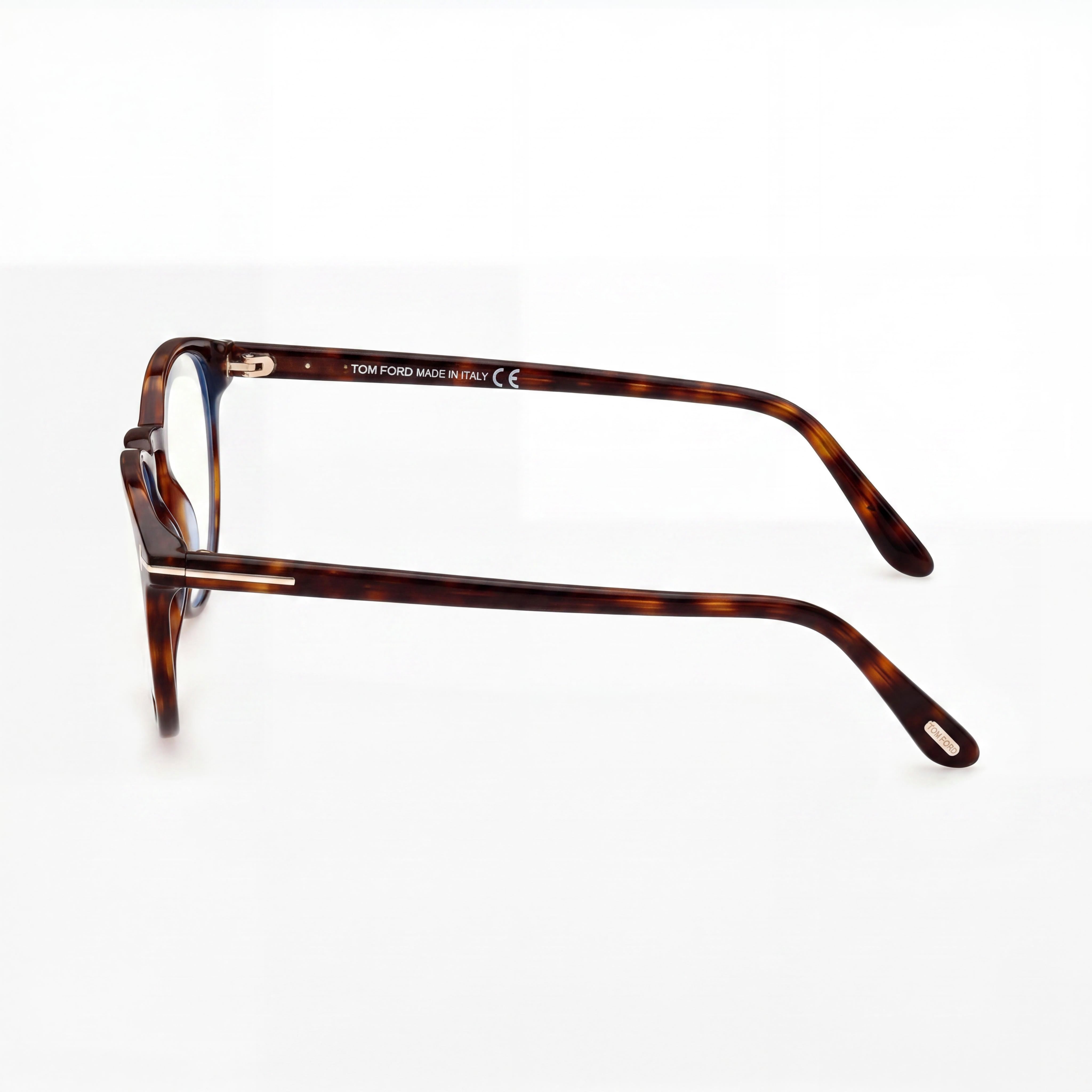 Tom Ford Ft5803-b Men's Blue Block Pantographed Plastic Eyeglasses Shiny Auburn Havana 51-19-145, Photo 2