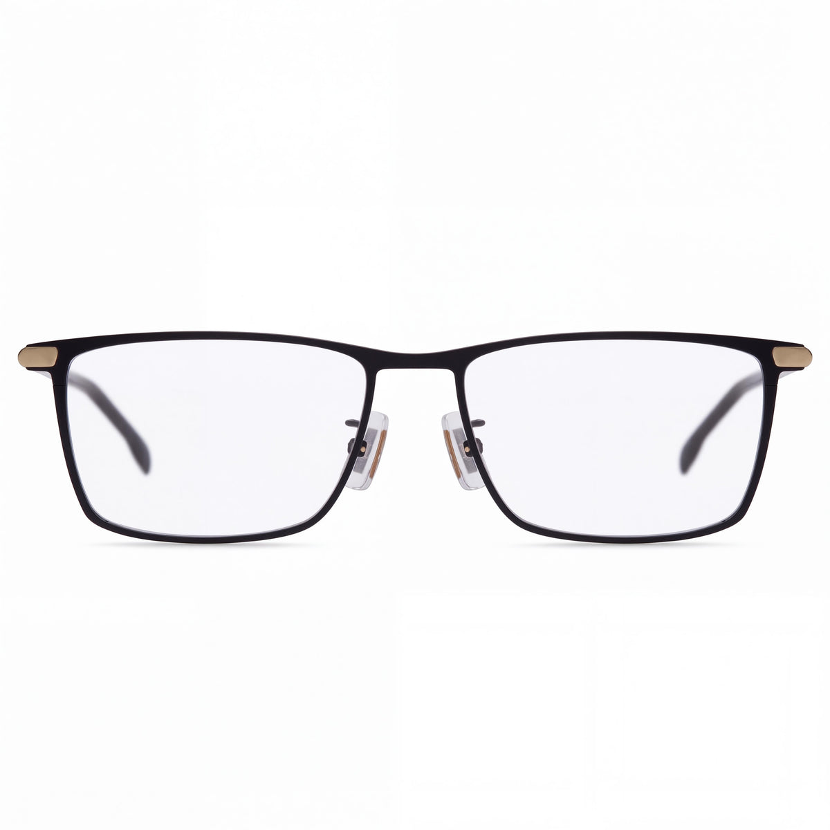 Gafas de titanio para hombre Hugo Boss BOSS 1226/F con lentes no polarizadas en color negro mate y dorado, ancho de lente de 56 mm, Photo 2