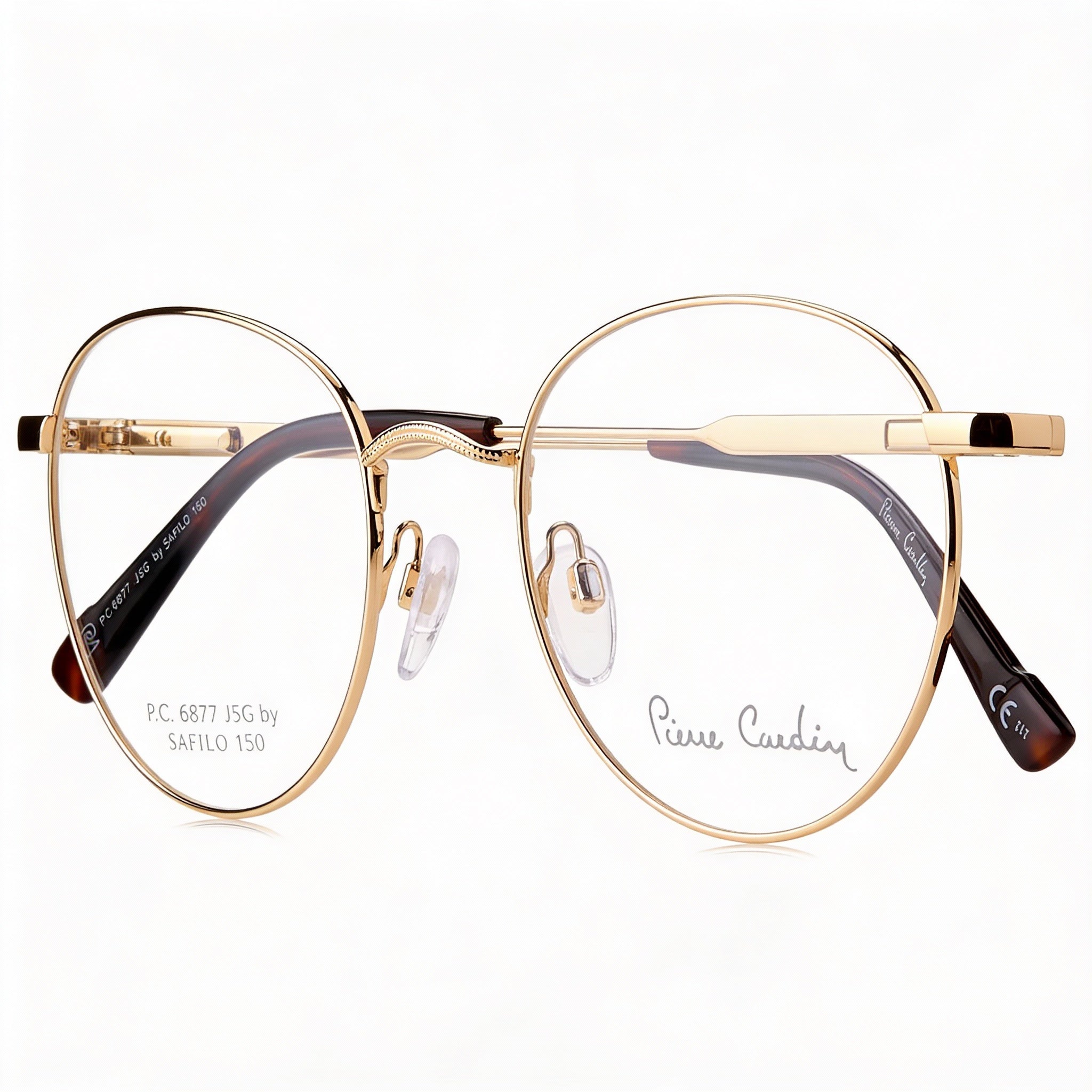 Gafas unisex modernas Pierre Cardin con montura metálica dorada y lentes de policarbonato. Ancho de lente: 52 mm. Puente: 21 mm. Longitud de patilla: 150 mm., Photo 2