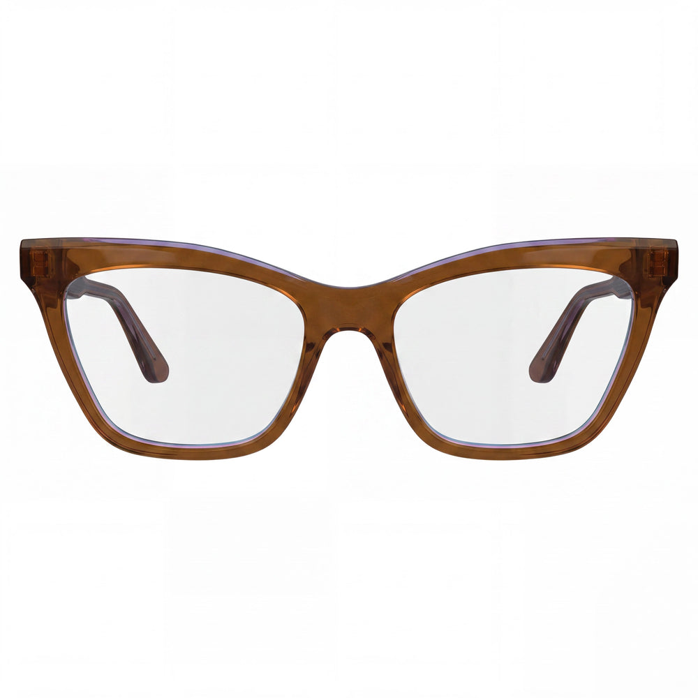 Calvin Klein Modern Women's Eyewear Frames, Acetate Material, Brown/Azure Color, Lens Width 52mm