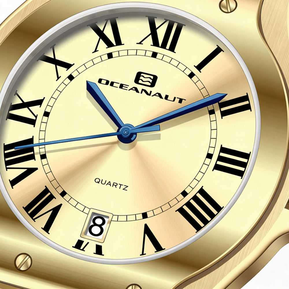 Reloj Oceanaut para mujer, de acero inoxidable dorado, con movimiento de cuarzo, resistente al agua y a los arañazos.