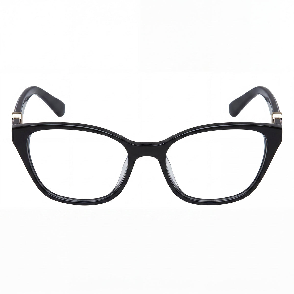 kate spade new york Emmalee Women's Cat Eye Prescription-Ready Non Plastic Eyeglasses Black Gold 51mm, Photo 2