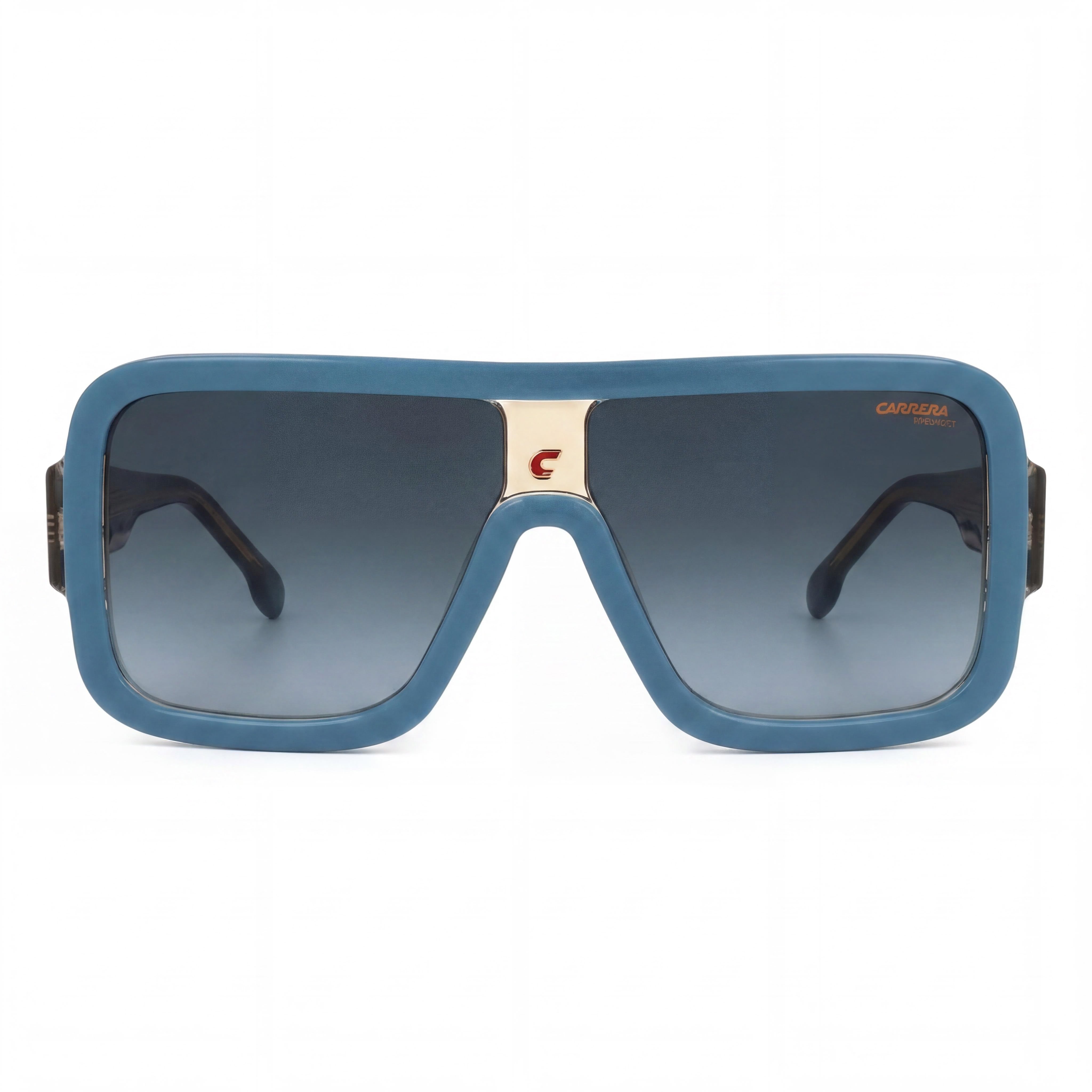 Gafas de sol Carrera Classic unisex con montura de acetato, color azul, beige y gris oscuro, lentes en gris oscuro con protección UV de 62 mm., Photo 2