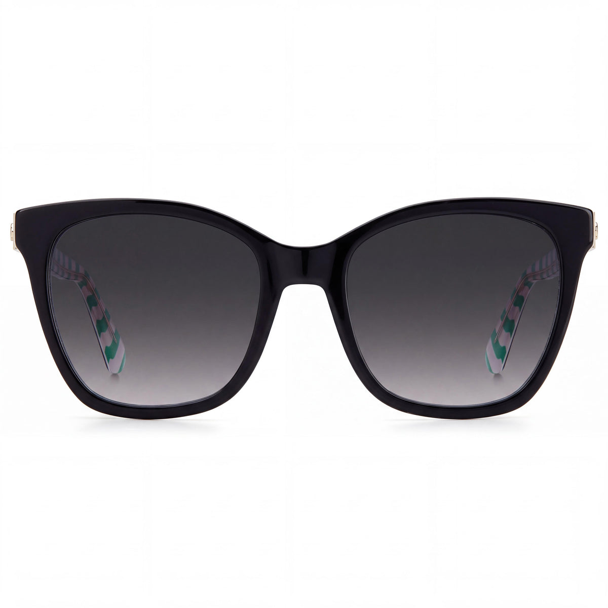 kate spade new york Desi/S Square Women's Black Acetate Lightweight Dark Grey Lens Sunglasses 55mm, Photo 2