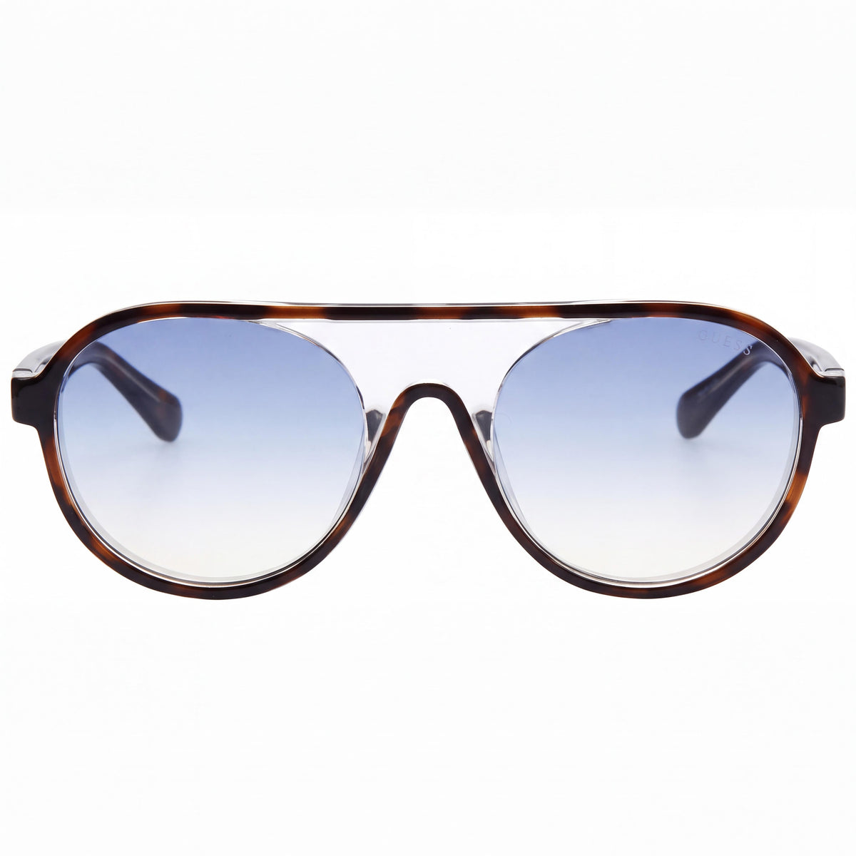 GUESS Women's GU-6943 52X Dark Havana Plastic Sunglasses, Gradient Blue Silver Mirror Anti-Reflective UV Protected Lenses 53mm, Photo 2