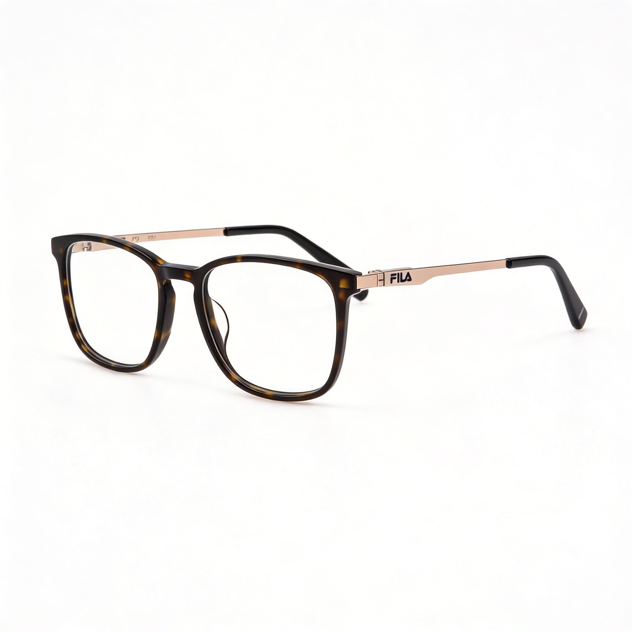 Fila Classic Men's Optical Eyeglasses with Dark Havana Acetate-Metal Combination Frame, 53mm Lens Width, Photo 1