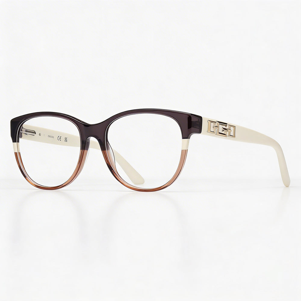 Guess MODERNO Women's Grey Striped Shiny Ivory Plastic Frame Polycarbonate Eyewear 50-17-140mm