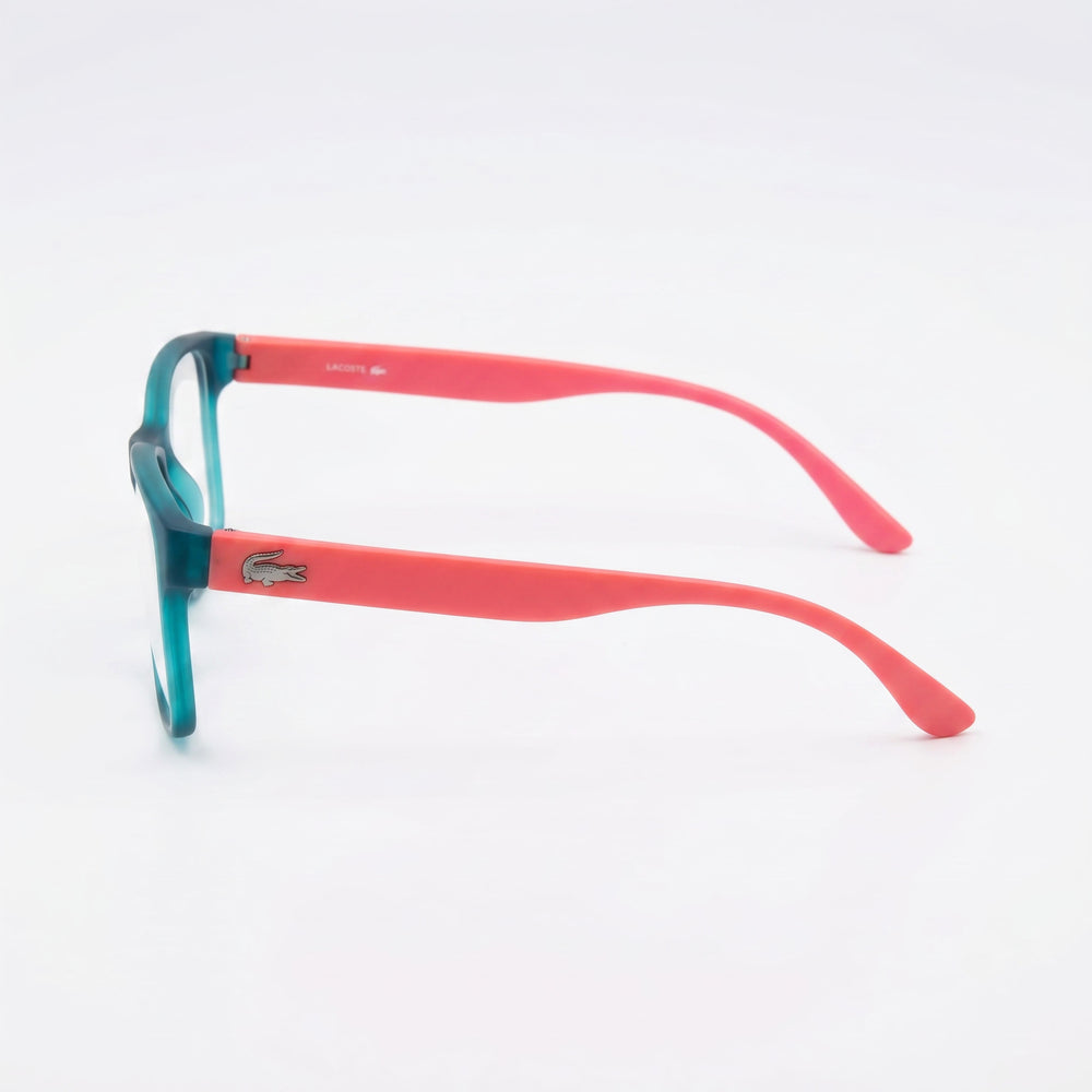 Lacoste L3804b Unisex Square Plastic Eyeglasses Aqua Matte with Star Phospho 51mm