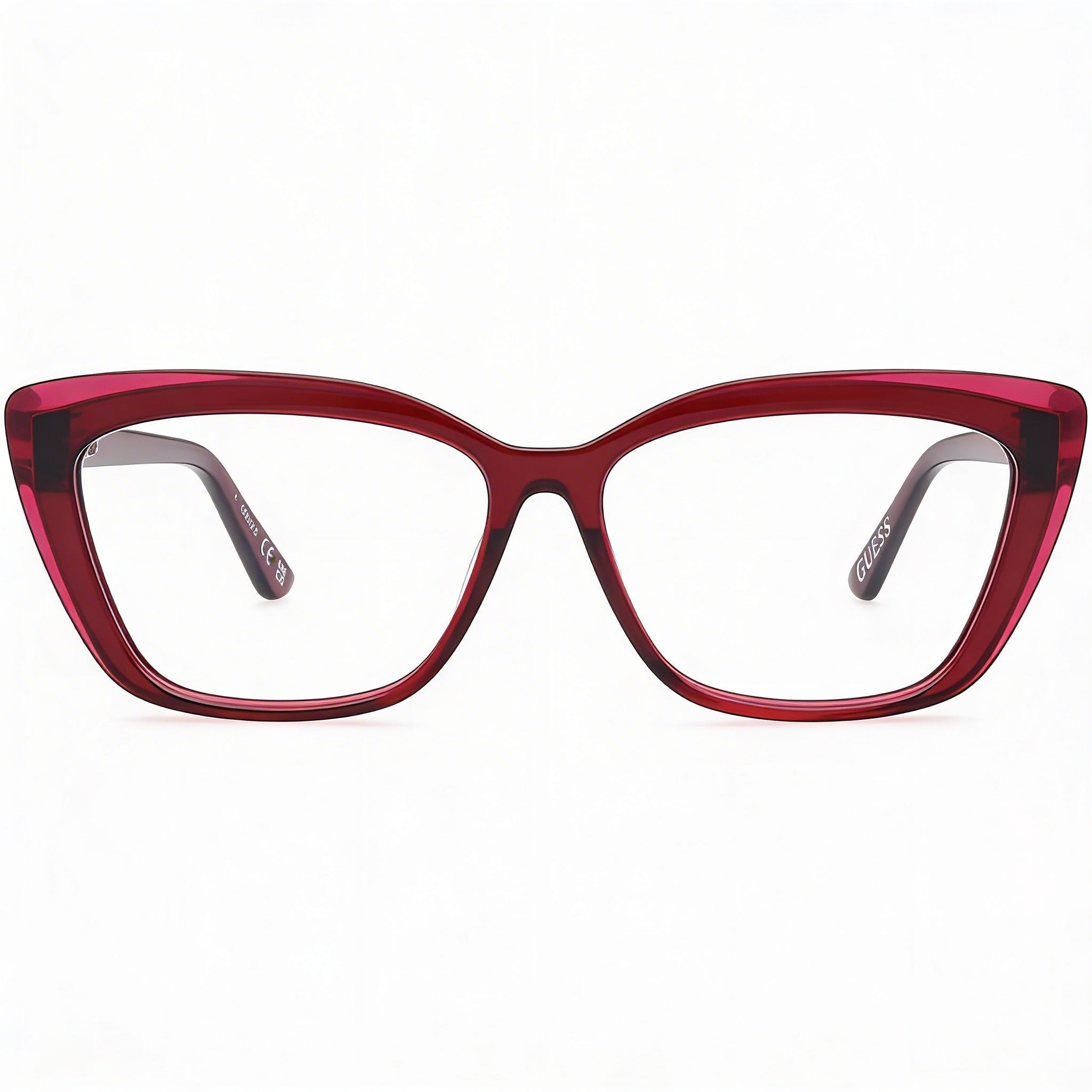 Guess Gu2977 Optical Eyeglasses for Women with a Shiny Bordeaux Plastic Frame and 49mm Lens Width, Photo 2