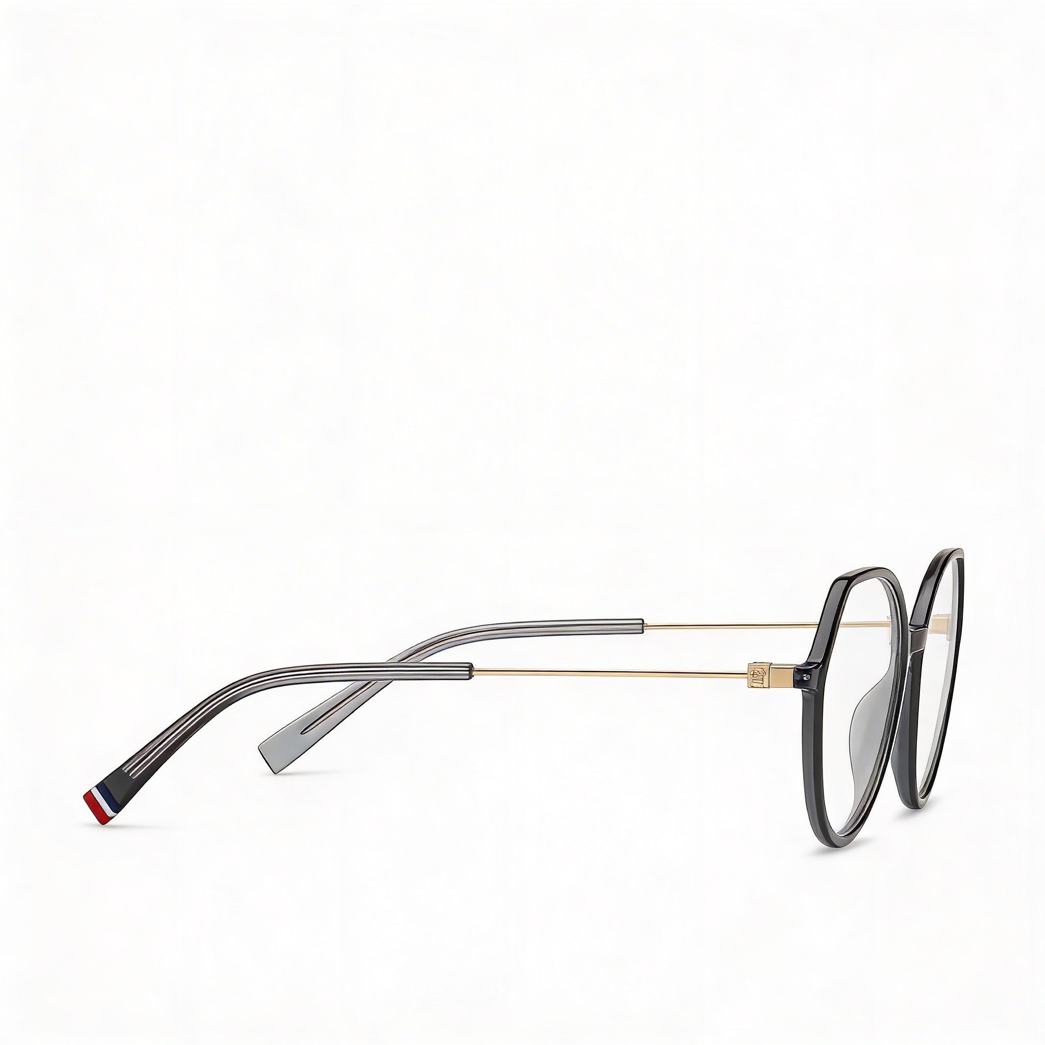 Tommy Hilfiger Round Geometrical Women's Gray POLYAMIDE INJ-GRIL. Frame Clear Lens Eyeglasses 54-16-140mm, Photo 3