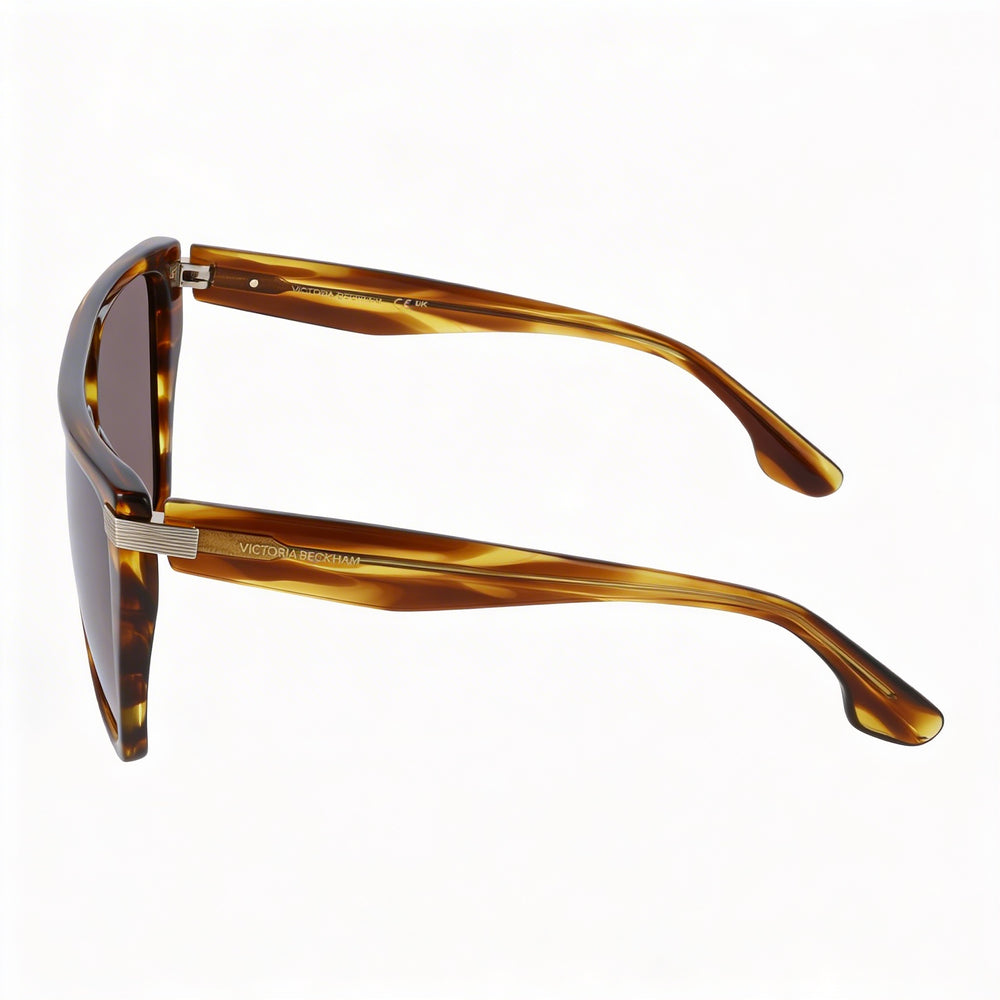Gafas de sol Victoria Beckham Vb684s para mujer, montura de rayas color tabaco, lentes de 57 mm, puente de 15 mm, patillas de 140 mm