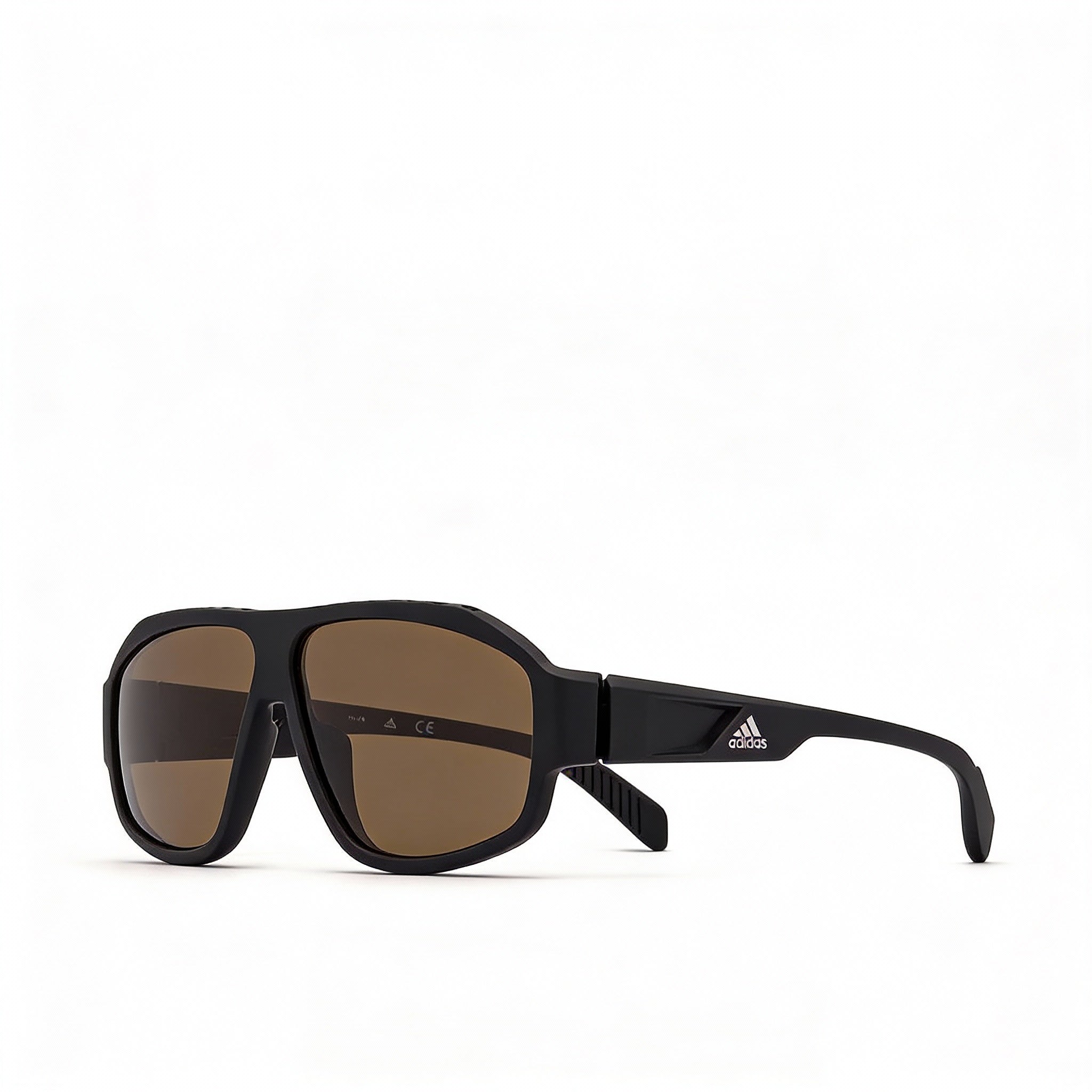 adidas Contemporary Unisex Matte Black Plastic Brown Polarized UV Protection Sporty Sunglasses 62mm, Photo 3