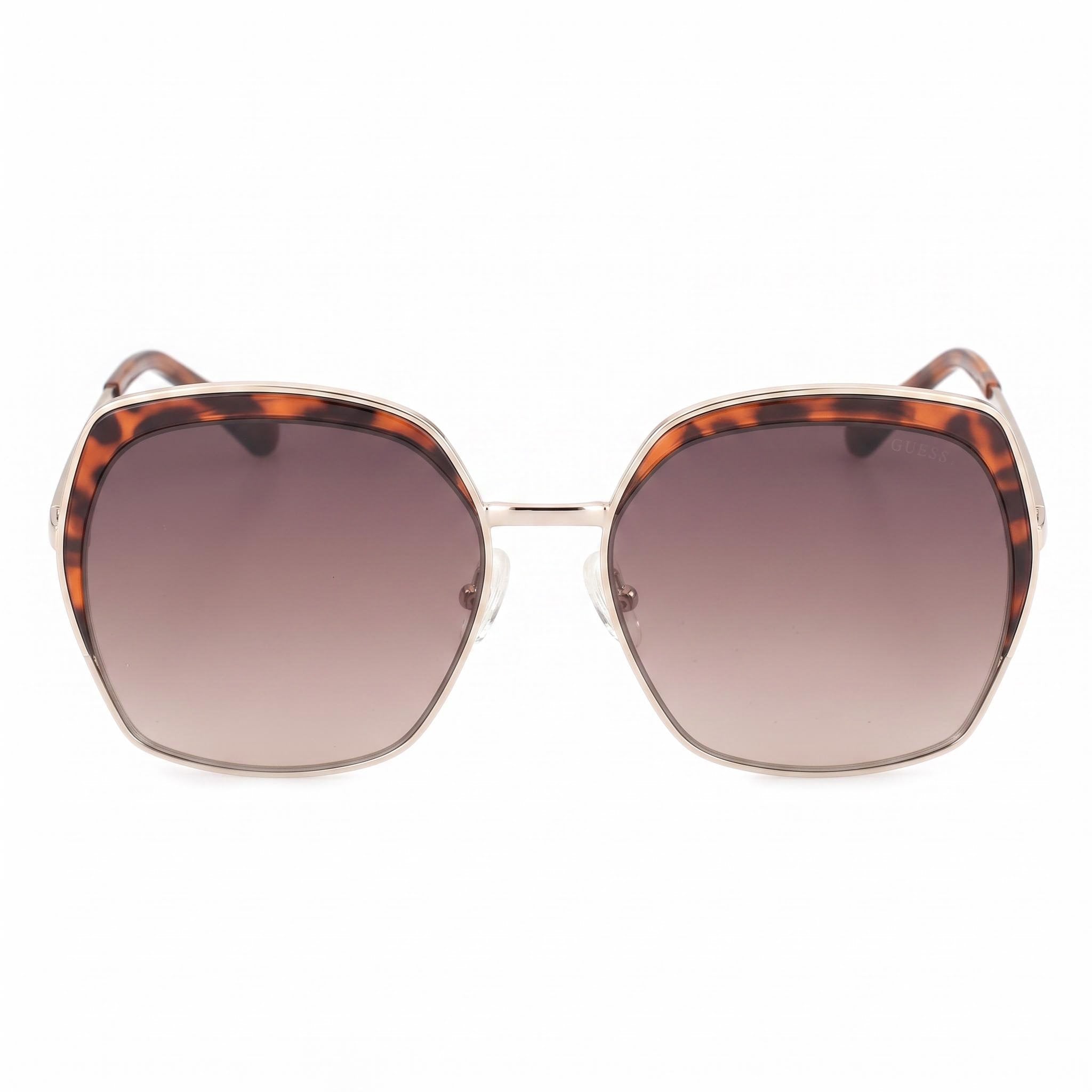 GUESS Retro Women's Pale Gold Metal Frame Brown Gradient Lenses 100% UV Protection Sunglasses 59mm, Photo 2