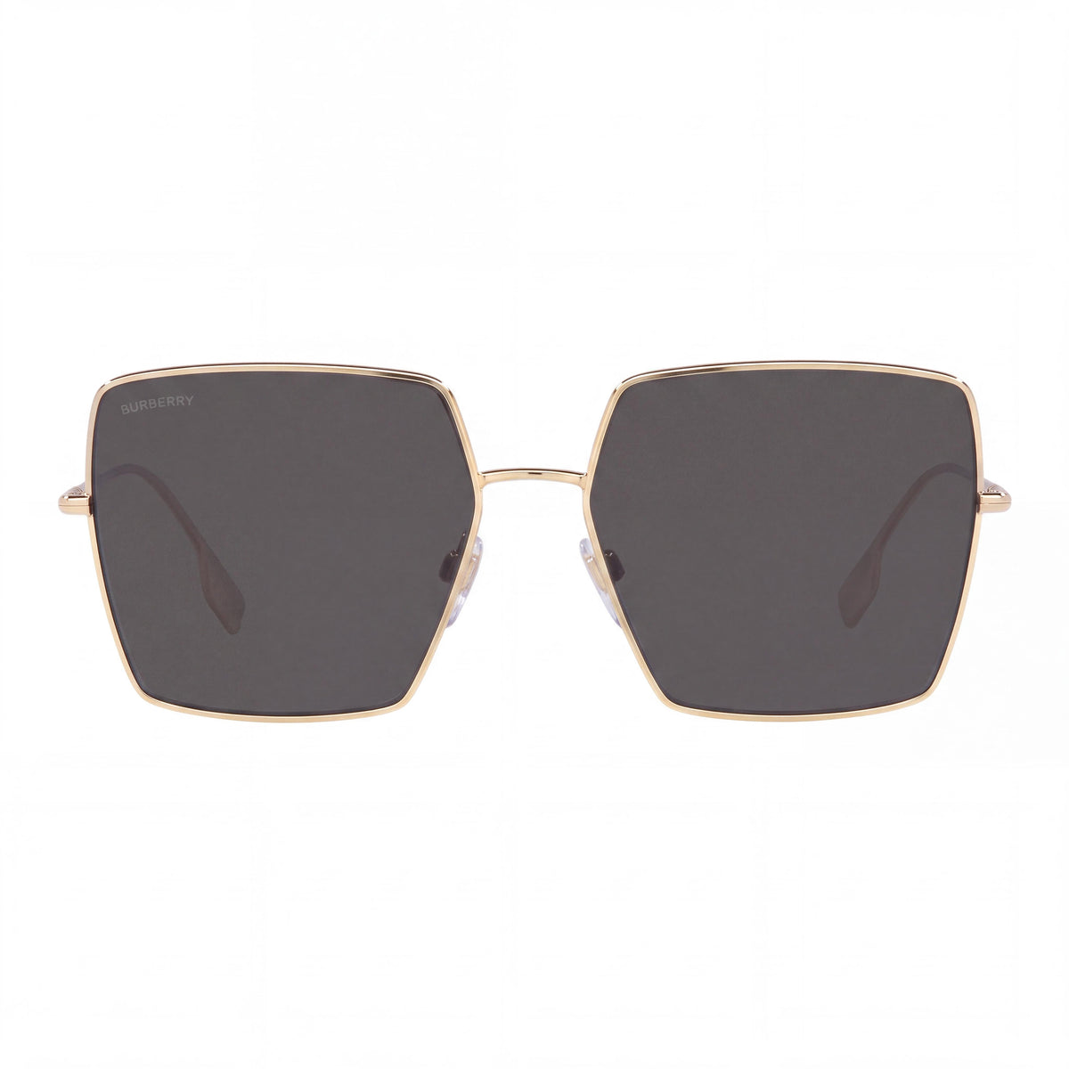 BURBERRY Women's Daphne Geometric Sunglasses, Light Gold Dark Grey Acetate Frame, UV Protection, 58mm, Photo 2