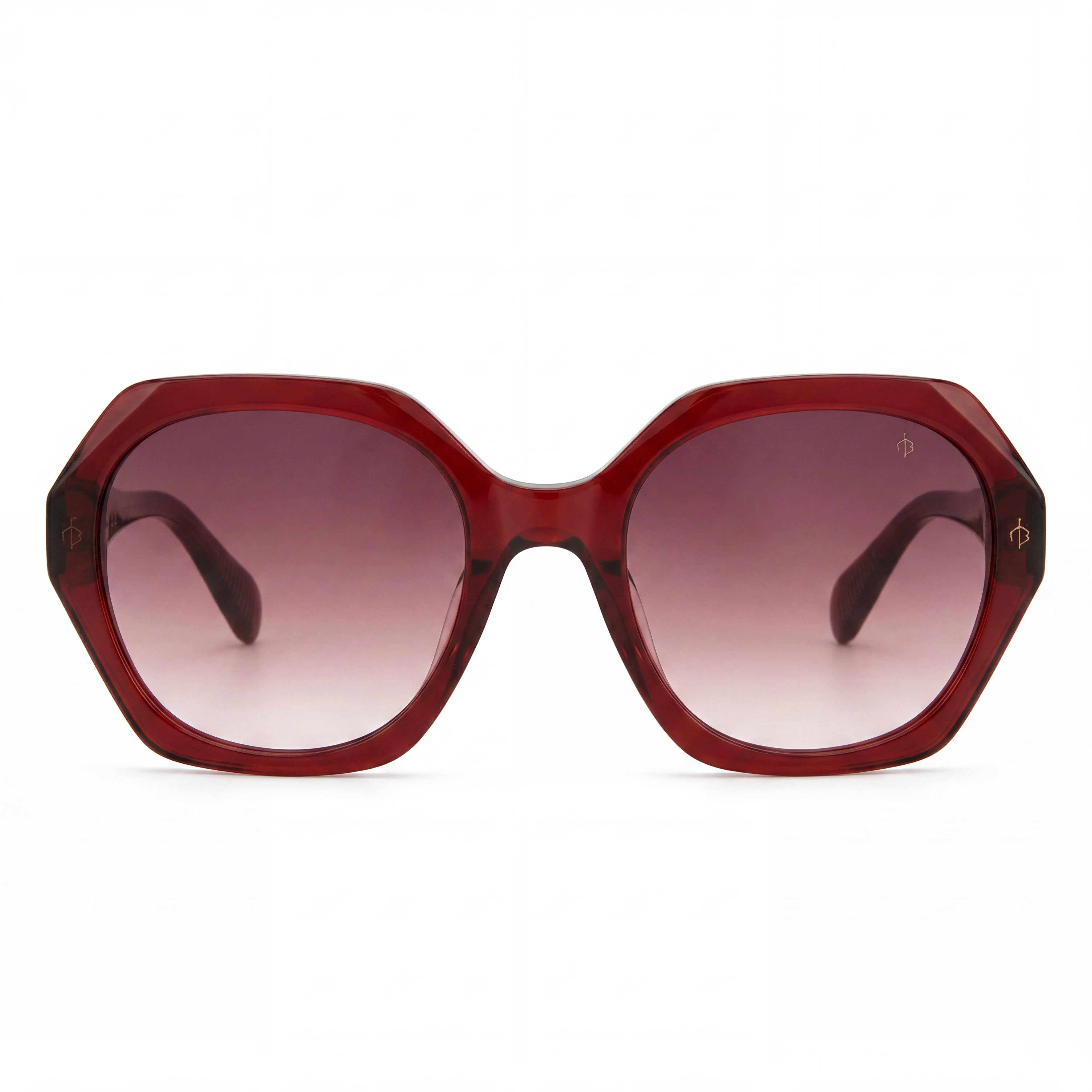 Rag & Bone Modern Heritage Women’s Burgundy Pink Ecological Oil Polycarbonate UV Protected 55mm Sunglasses, Photo 2