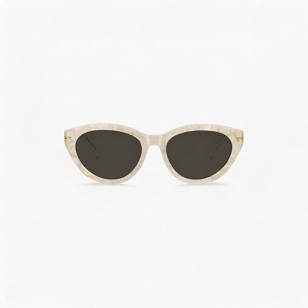 Gafas de sol de acetato blanco nacarado con lentes grises BOSS 1779/S para mujer de Hugo Boss, 100 % protección UV, 55 mm