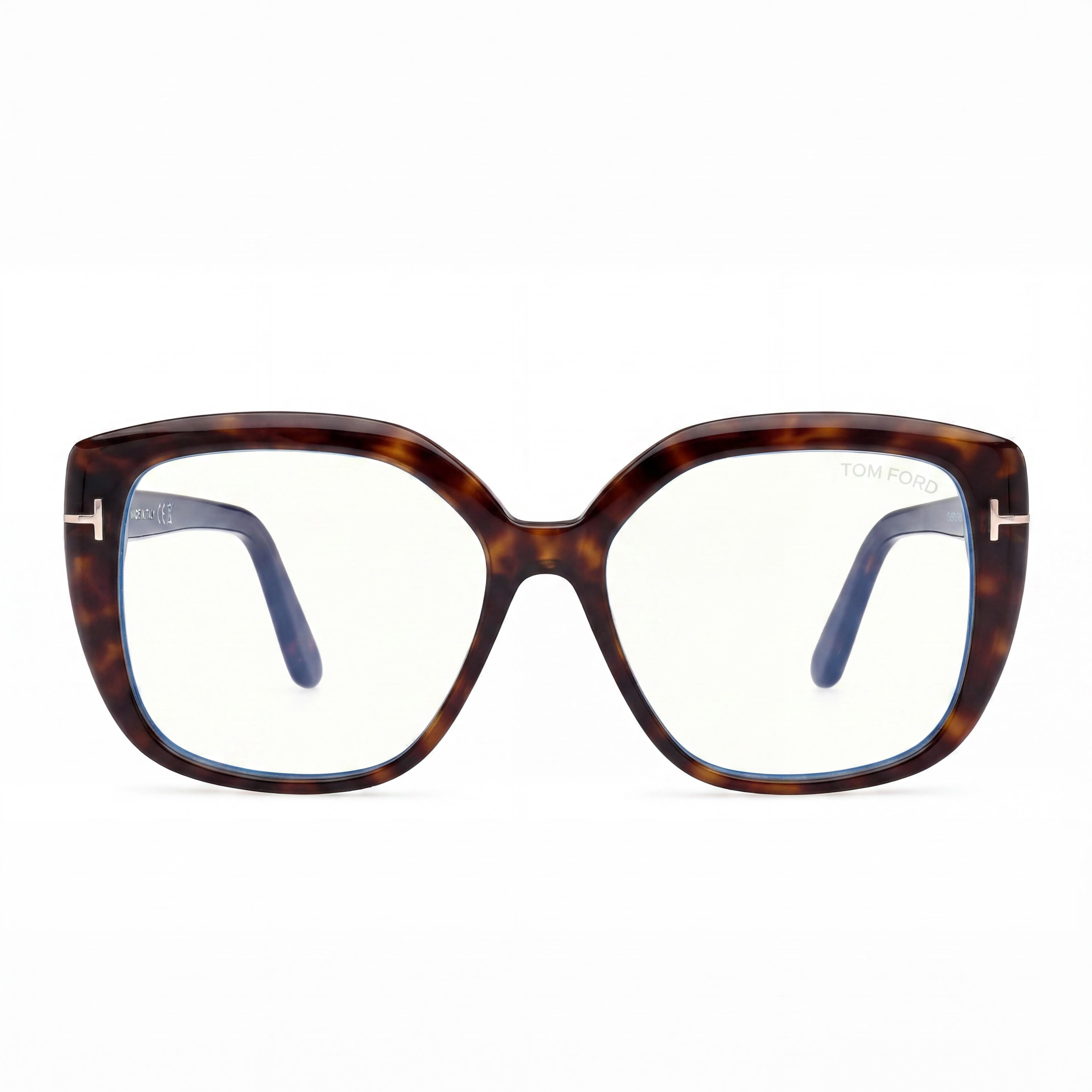 Tom Ford Classic Unisex Blue Filter Plastic Dark Havana Frame with Black Lenses, 53mm Lens, 16mm Bridge, 140mm Temple, Photo 2