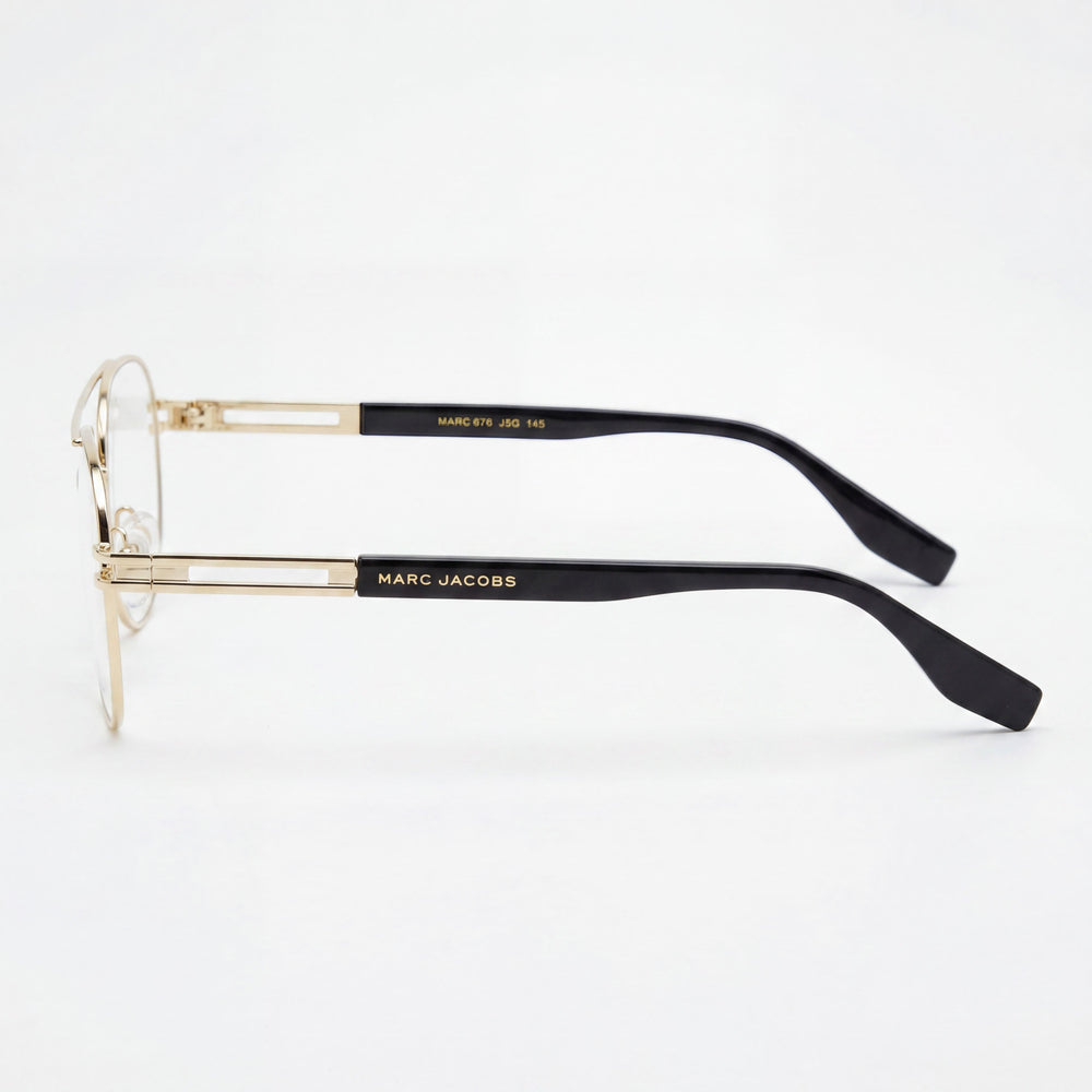 Marc Jacobs Marc 676 Gafas ópticas de estilo casual para hombre con montura de aleación de acero dorada y lentes de policarbonato de 58 mm