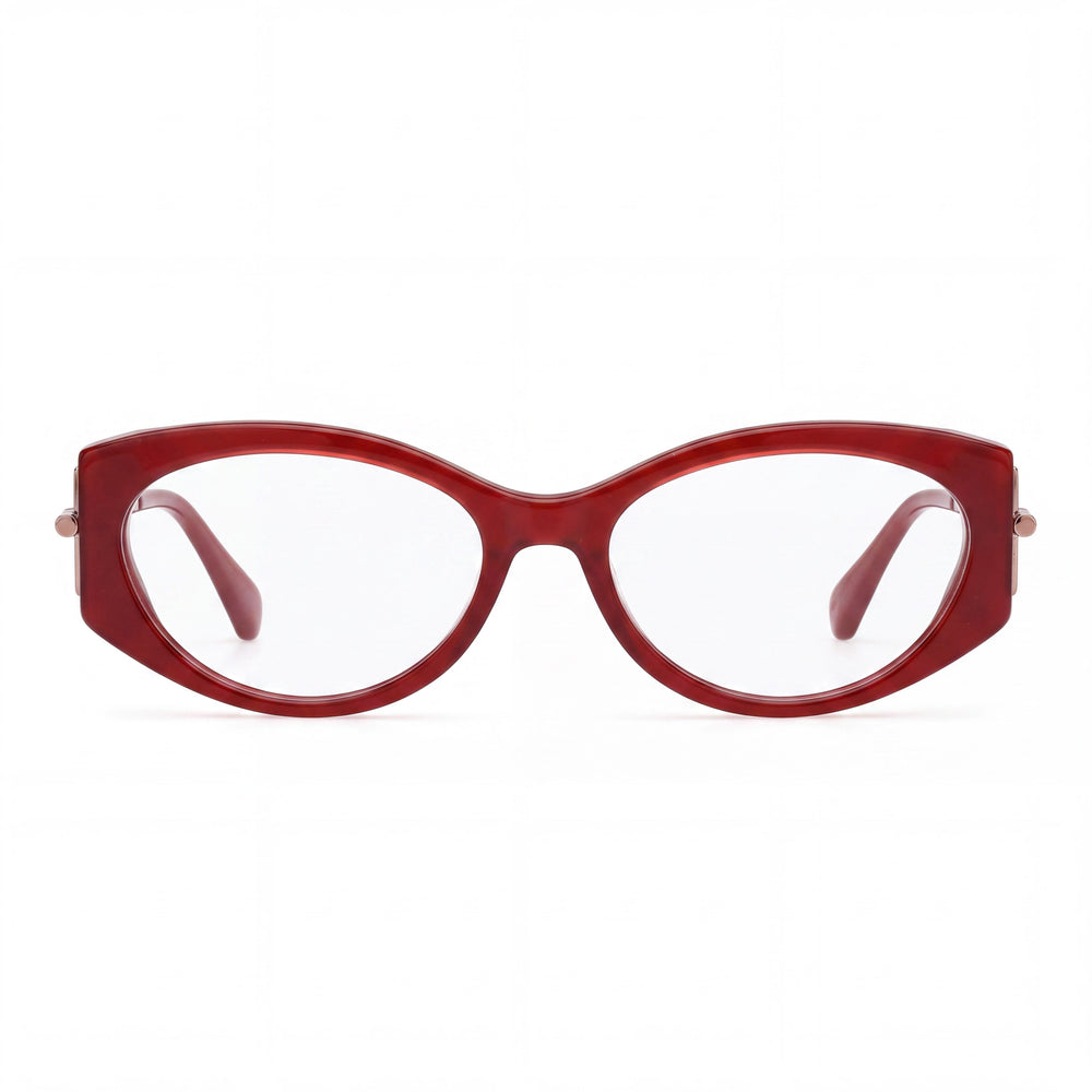 MaxMara Mm5204 Women's Optical Eyeglasses with Plastic Frame in Bordeaux Dark Bronze and Polycarbonate Lenses 52mm