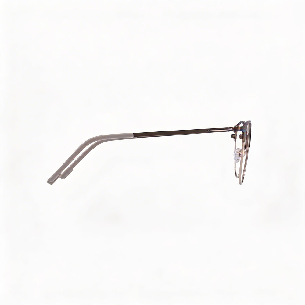 Flexon E1142 Gafas metálicas para hombre sin aros, color gris plomo mate, 51 mm