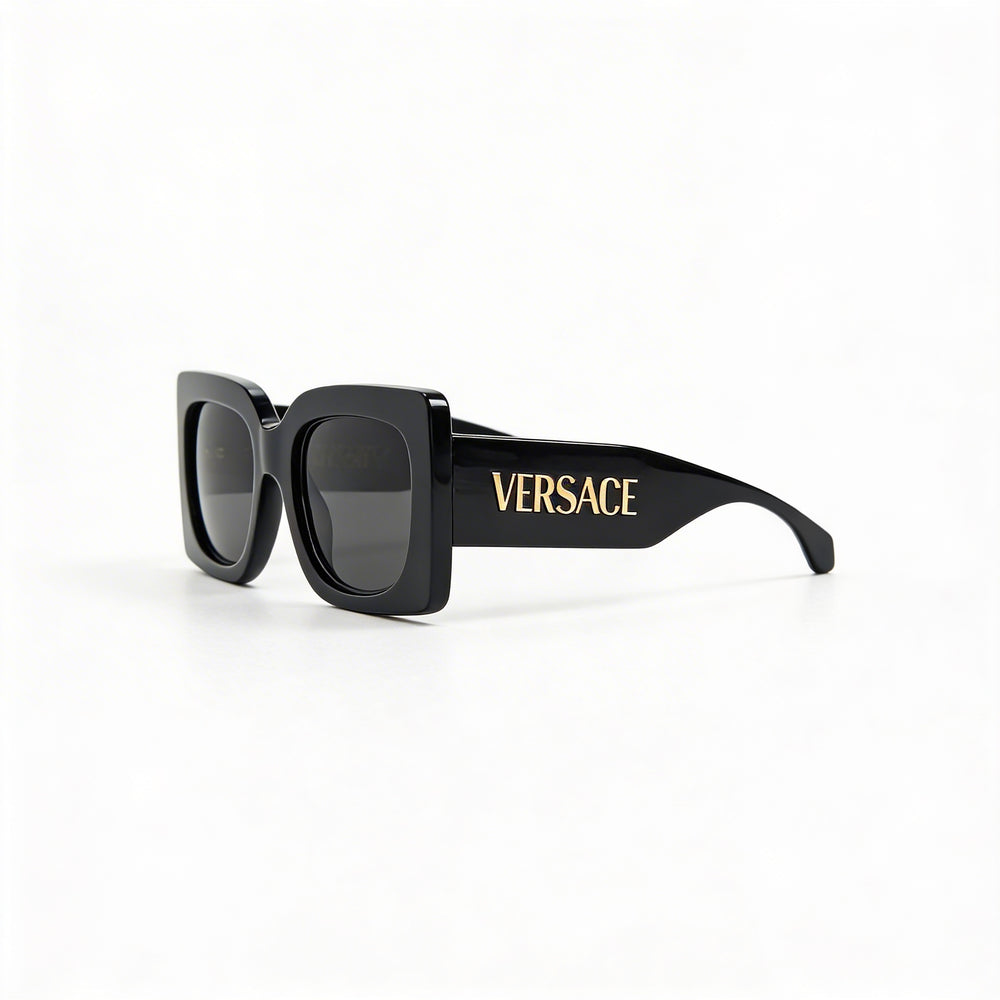 Versace Glam Women's Black Plastic Frame Grey Non-Polarized Lenses Sunglasses 58mm