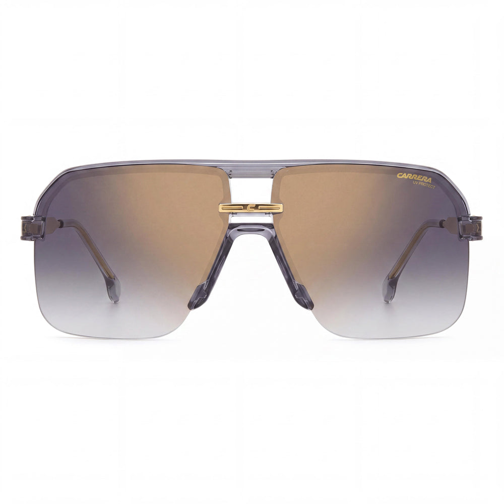 Carrera 1066/S Men's Grey Polyamide Frame Grey Shaded Gold Mirror Lenses UV Protection Sunglasses 63mm