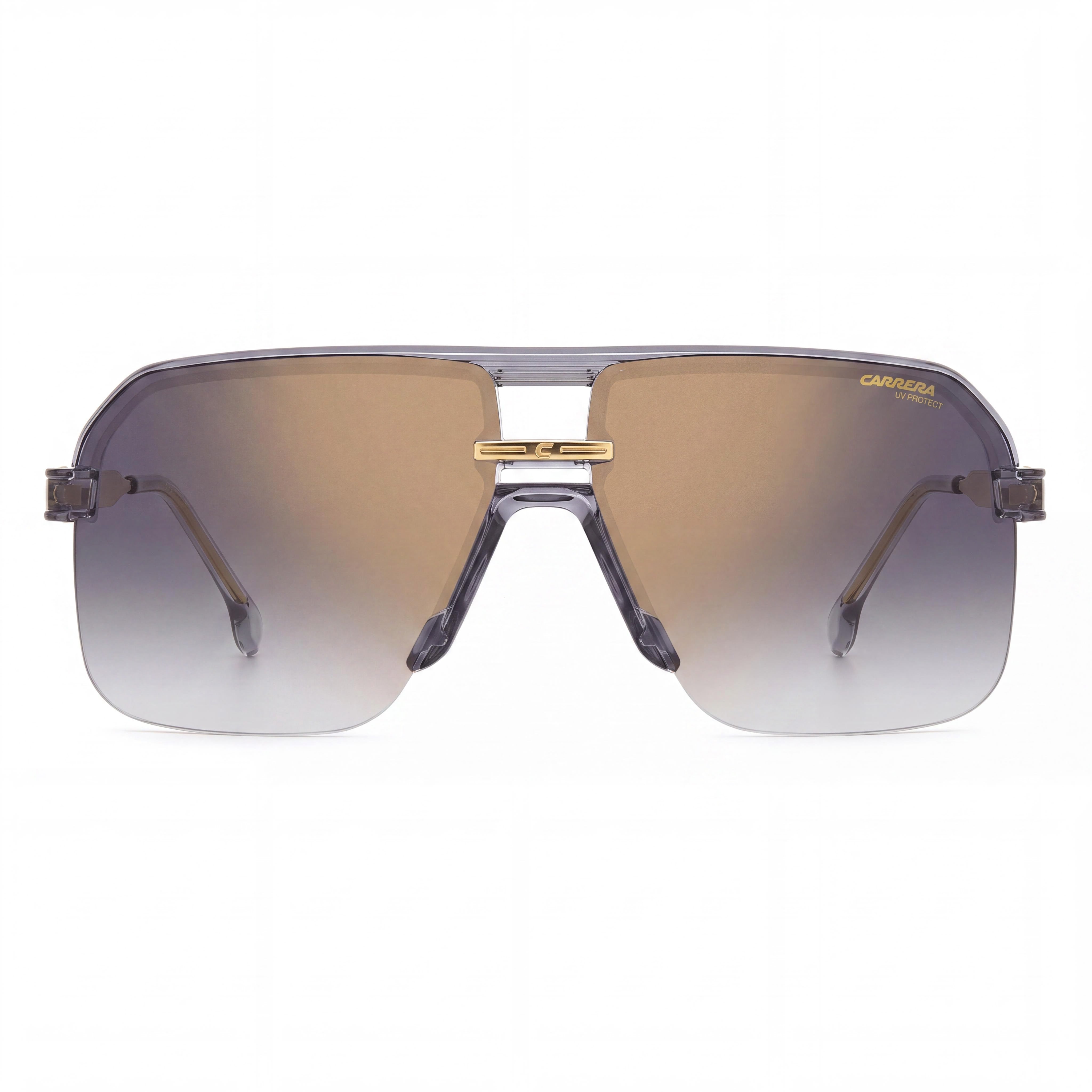 Carrera 1066/S Men's Grey Polyamide Frame Grey Shaded Gold Mirror Lenses UV Protection Sunglasses 63mm, Photo 2