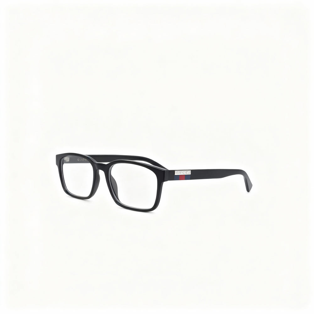 Gucci Gg0749o Men's Plastic Rectangular Eyeglasses, Black Transparent Frame, Clear Lenses 55-18-145