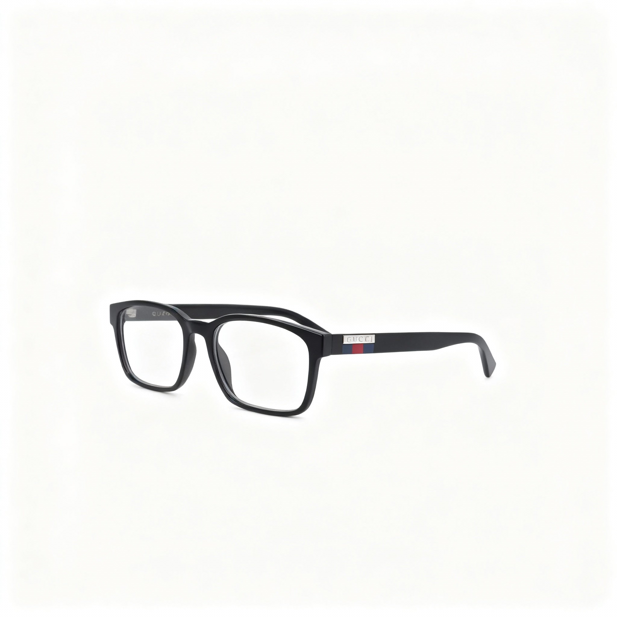 Gucci Gg0749o Men's Plastic Rectangular Eyeglasses, Black Transparent Frame, Clear Lenses 55-18-145, Photo 3