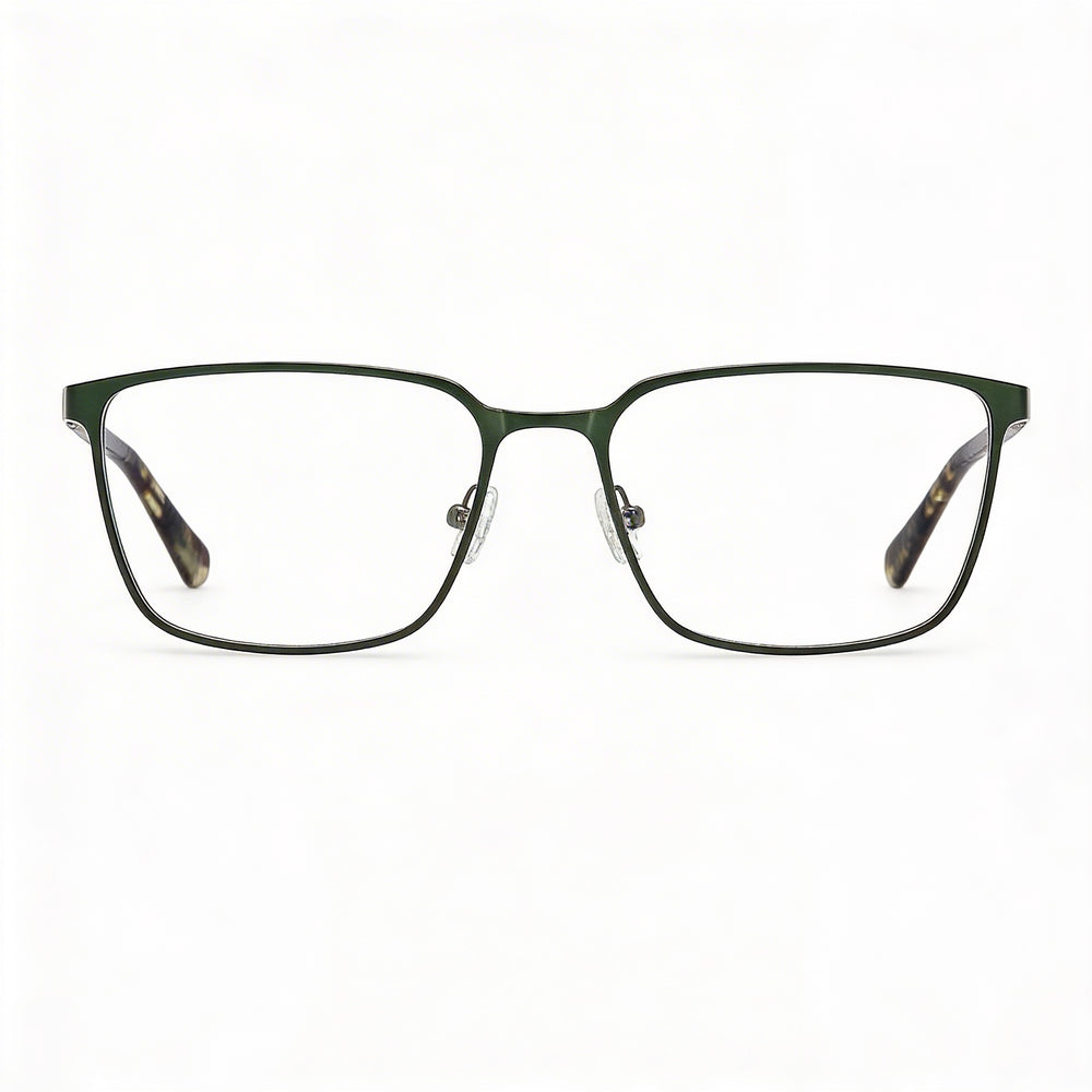 Guess Gu50243 Men's Metal Frame Eyewear Matte Dark Green & Shiny Dark Green 58-18-145