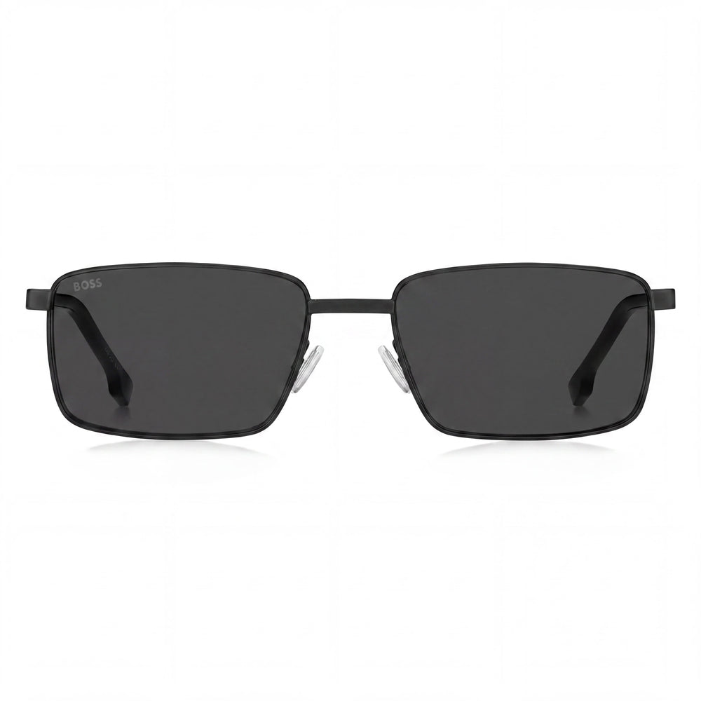 Gafas de sol rectangulares Hugo Boss Boss 1700/S de acero inoxidable negro mate con lentes grises y 100% protección UV de 57mm