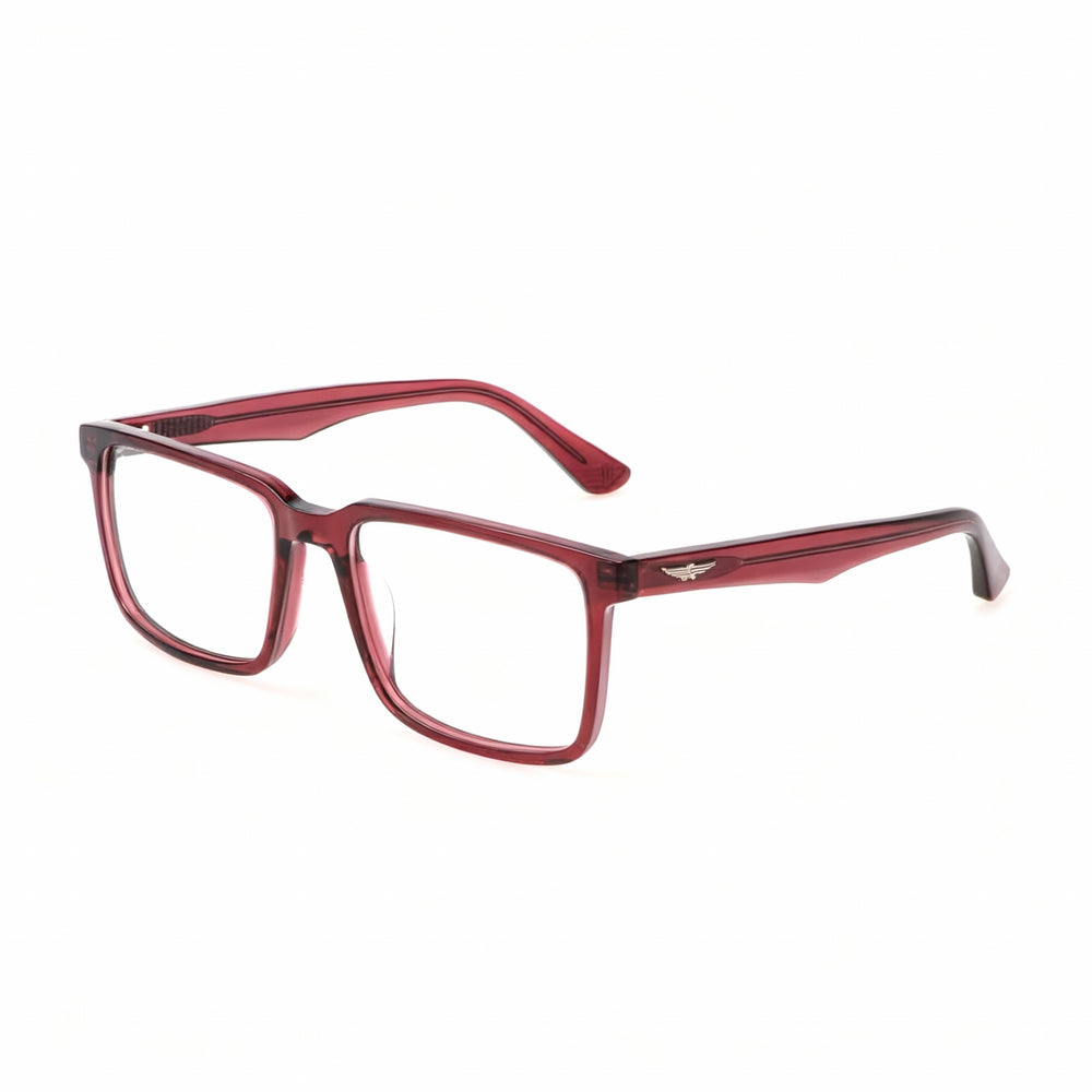 Gafas Police VPLN17 de acetato para hombre, estilo casual, color fucsia multicapa, ancho de lente de 57 mm