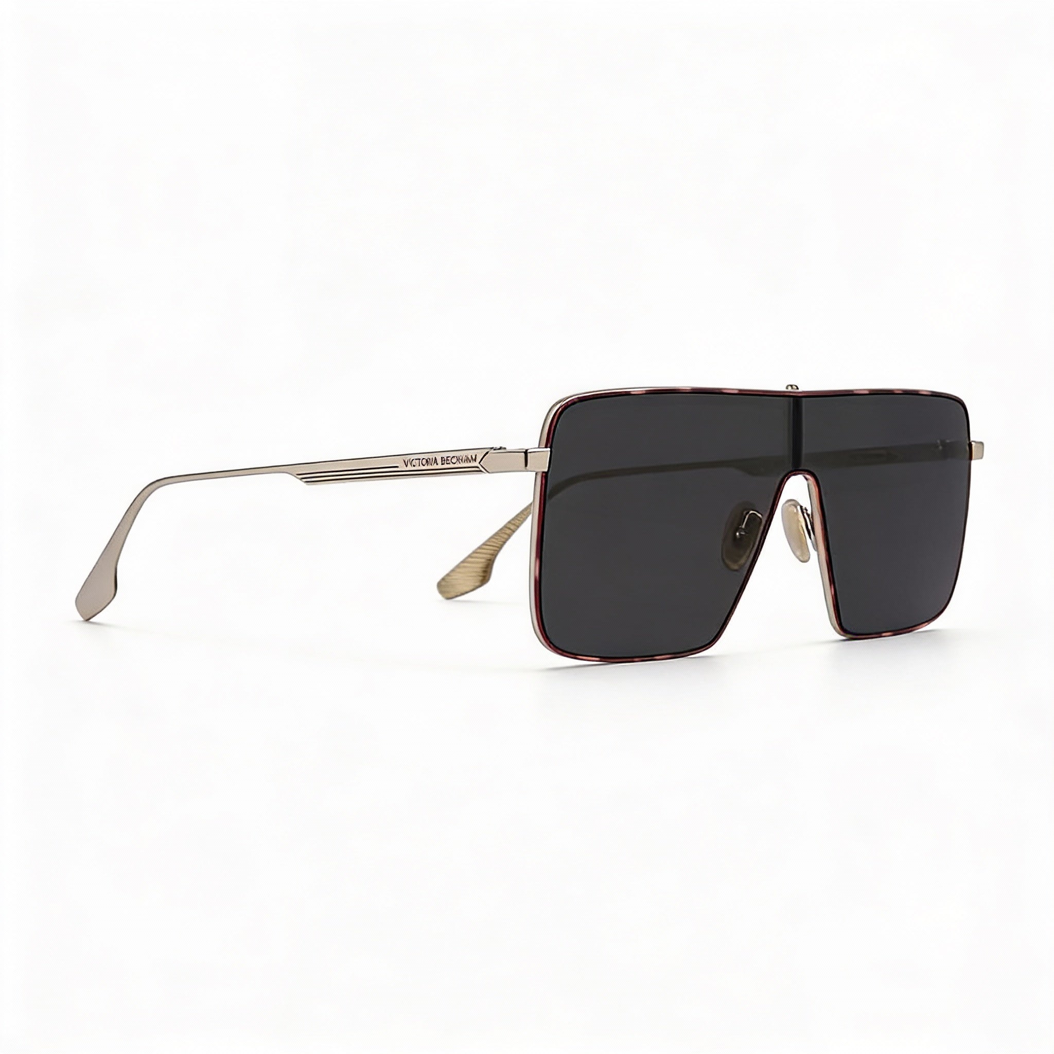 Gafas de sol Victoria Beckham Modern VB238S unisex de metal dorado ahumado con protección UV de 58 mm, Photo 3