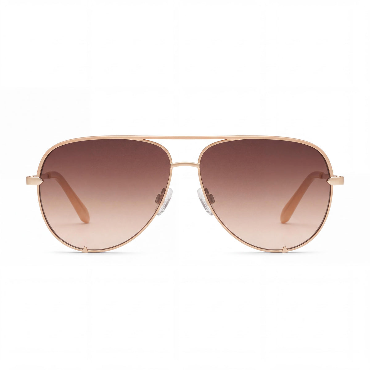 QUAY AUSTRALIA High Key Extra Large Women's Metal Frame Non-Polarized Sunglasses, Chamomile Dark Fawn, UV Protection, Photo 2