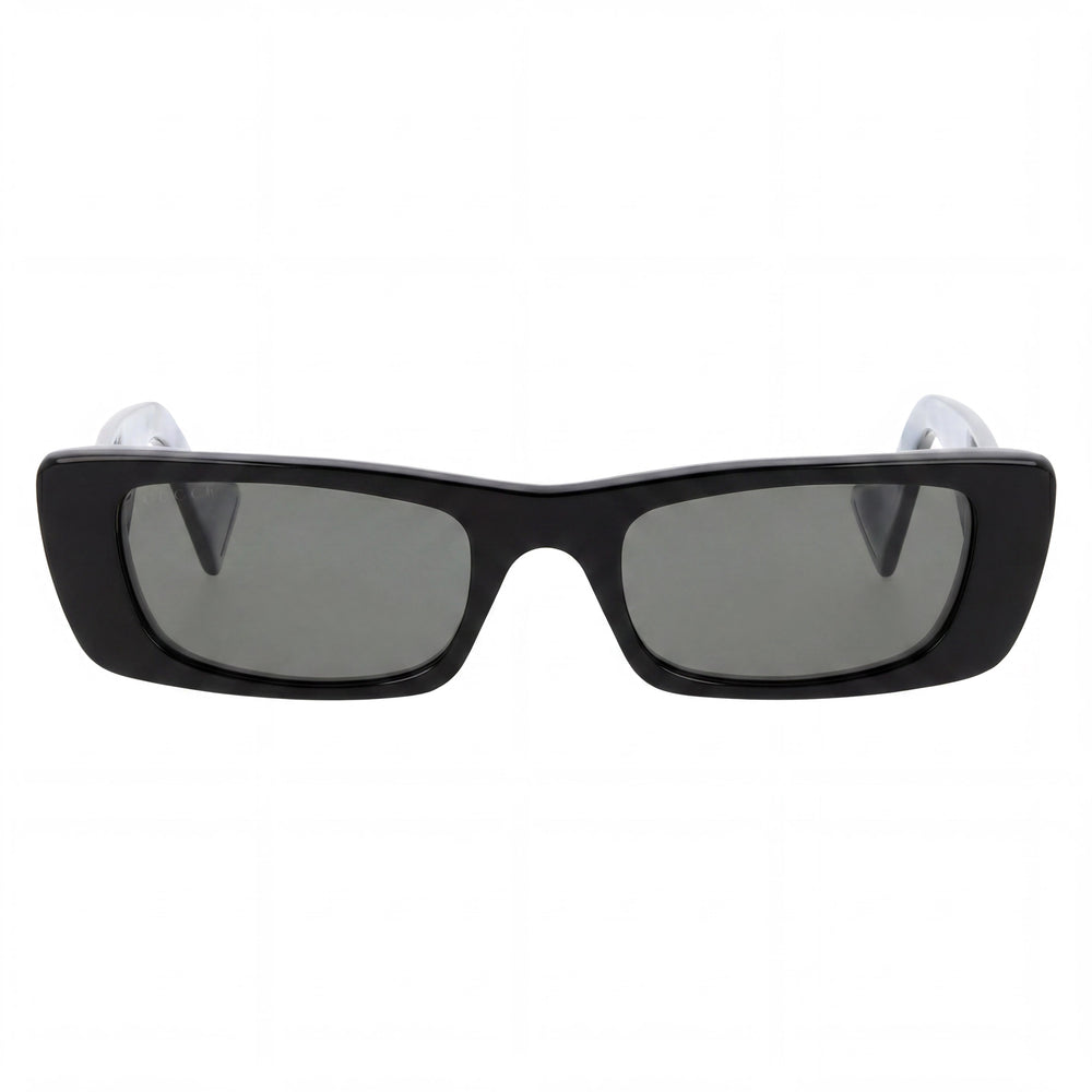 Gucci Seasonal Icon Women's Rectangle Acetate Frame, Black White Mother-of-pearl Grey / Black Grey Gradient UV Lenses, 52mm