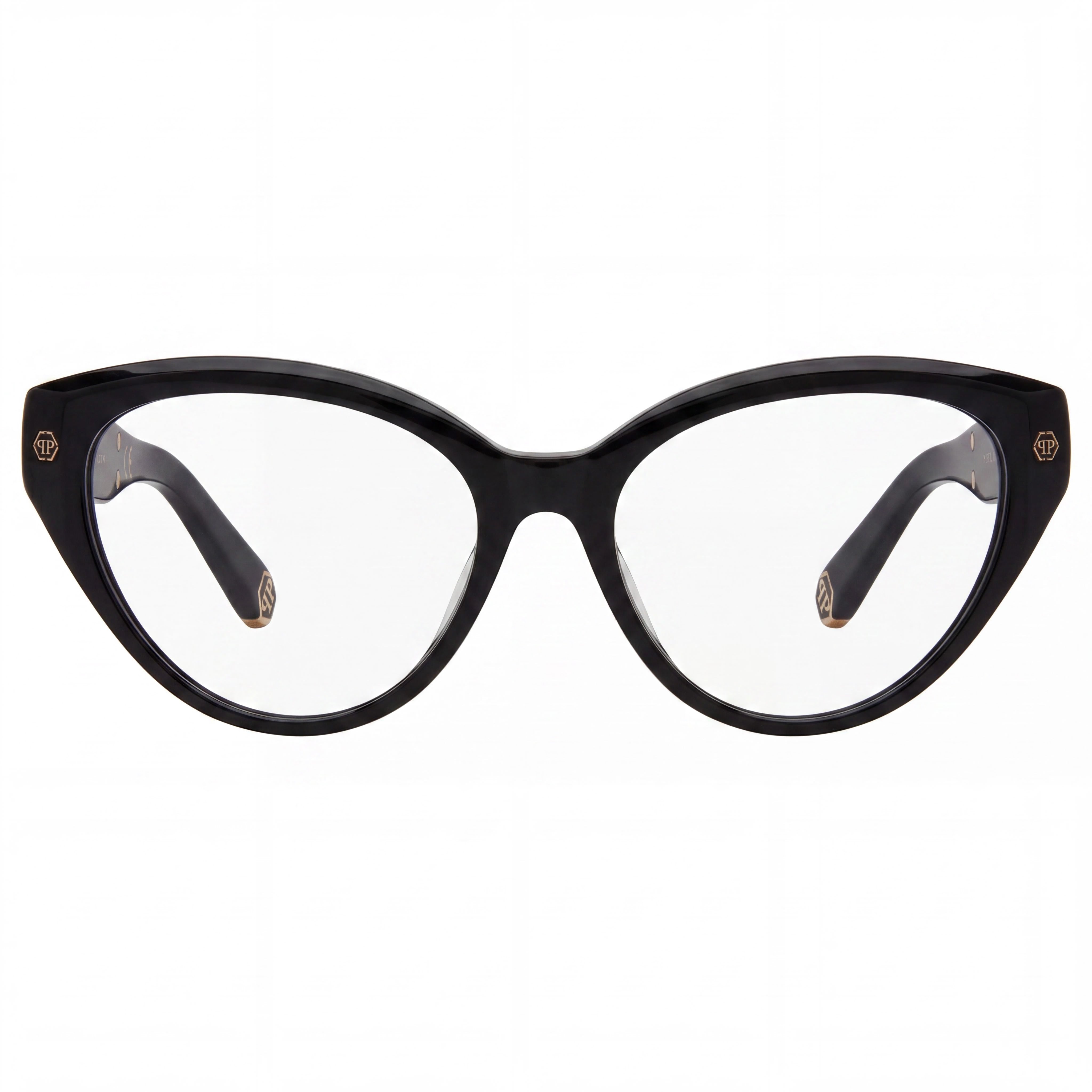 Philipp Plein VPP052M Classic Women's Shiny Black Acetate Optical Eyeglasses Frame 54-16-135, Photo 2