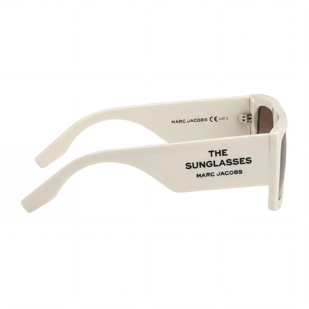 Gafas de sol Marc Jacobs Wayfarer para mujer, montura de poliamida color marfil, lentes marrones con protección UV, 53-18-145
