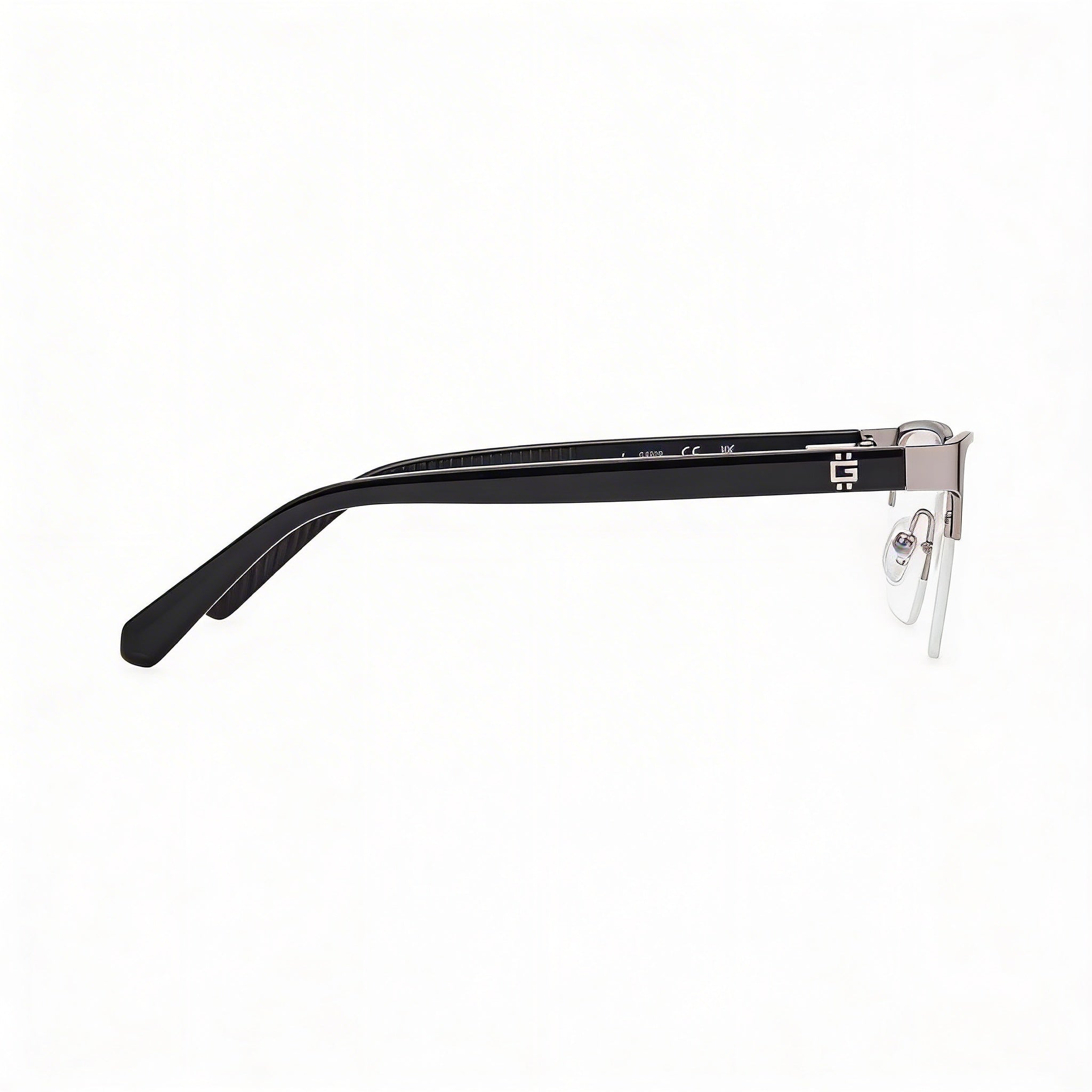 GUESS Gu50326 Gafas de metal para hombre con lentes de demostración - Rutenio claro mate negro brillante 53 mm, Photo 3